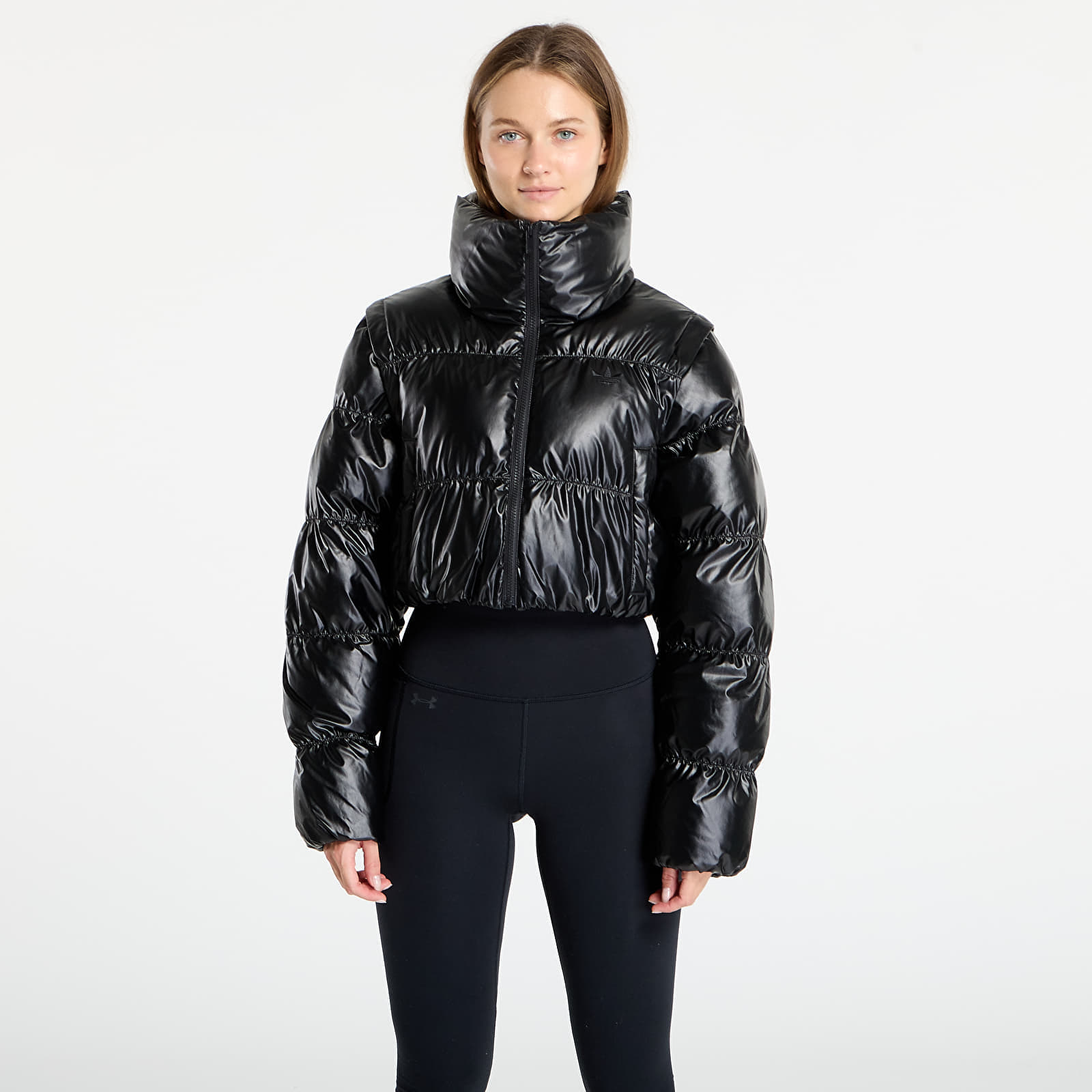 adidas Originals Jakna adidas Essentials Glossy 2-In-1 Cropped Puffer Black L