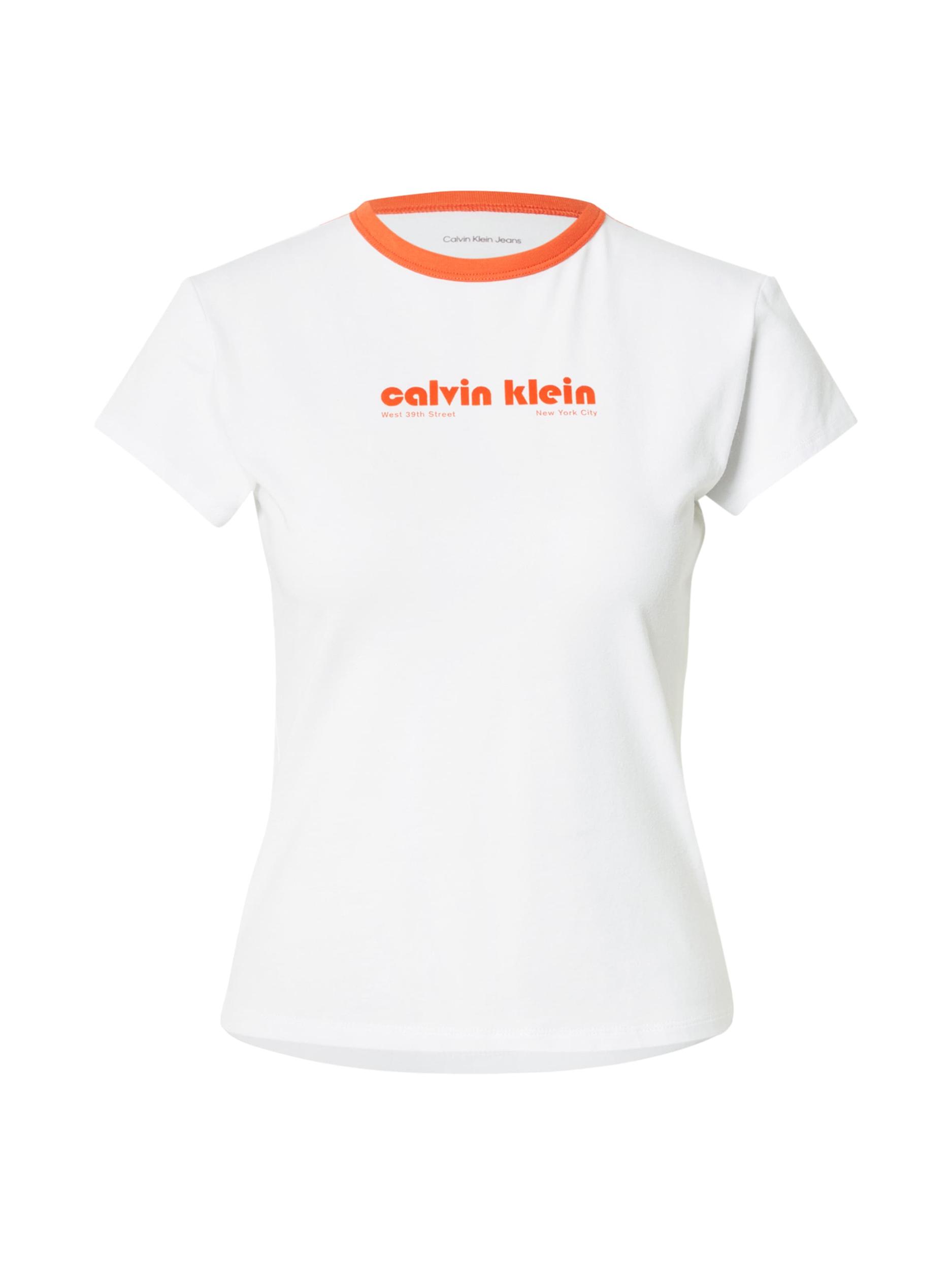 Calvin Klein Jeans Majica oranžna / bela