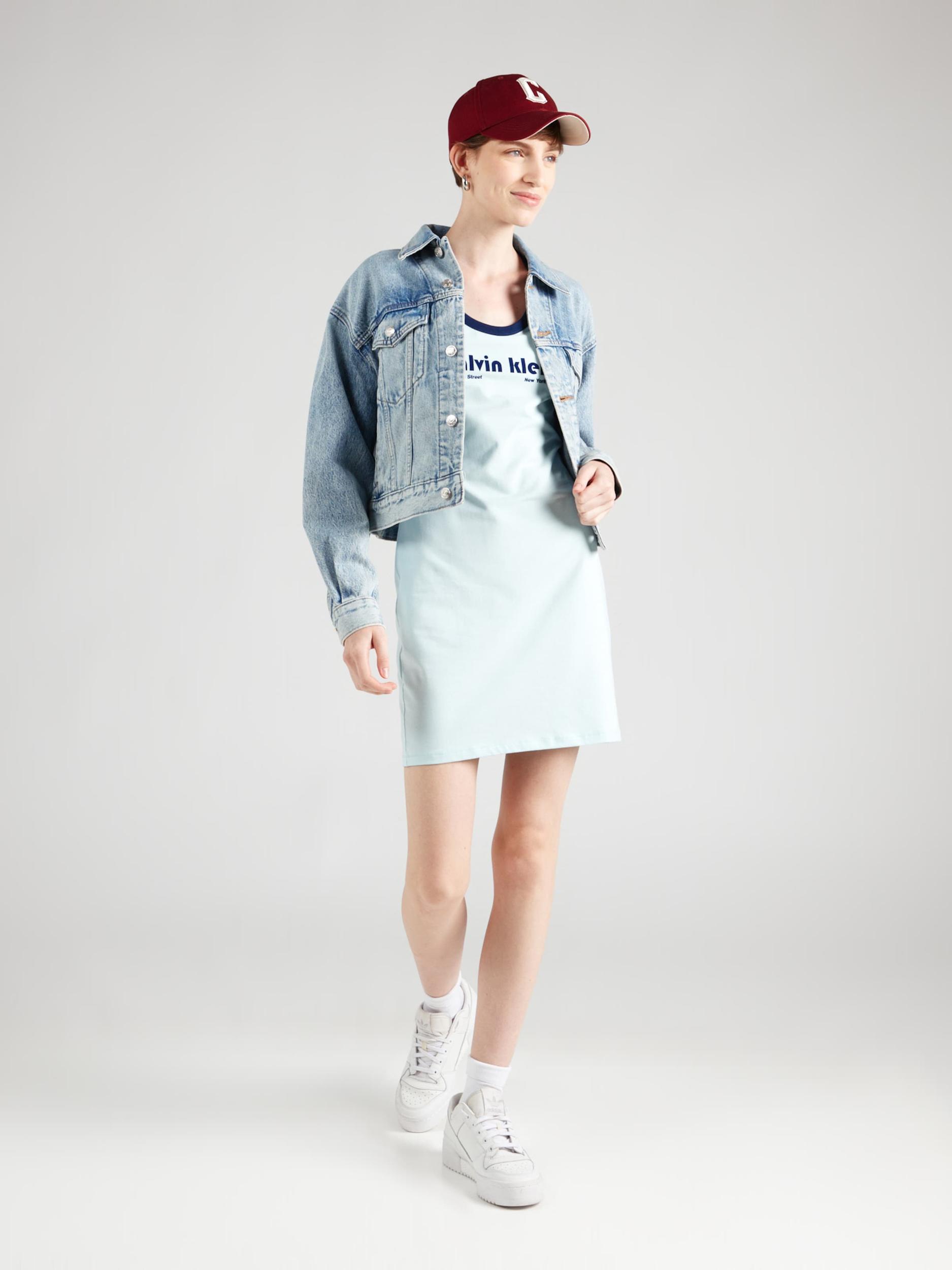 Calvin Klein Jeans Obleka turkizna / nočno modra