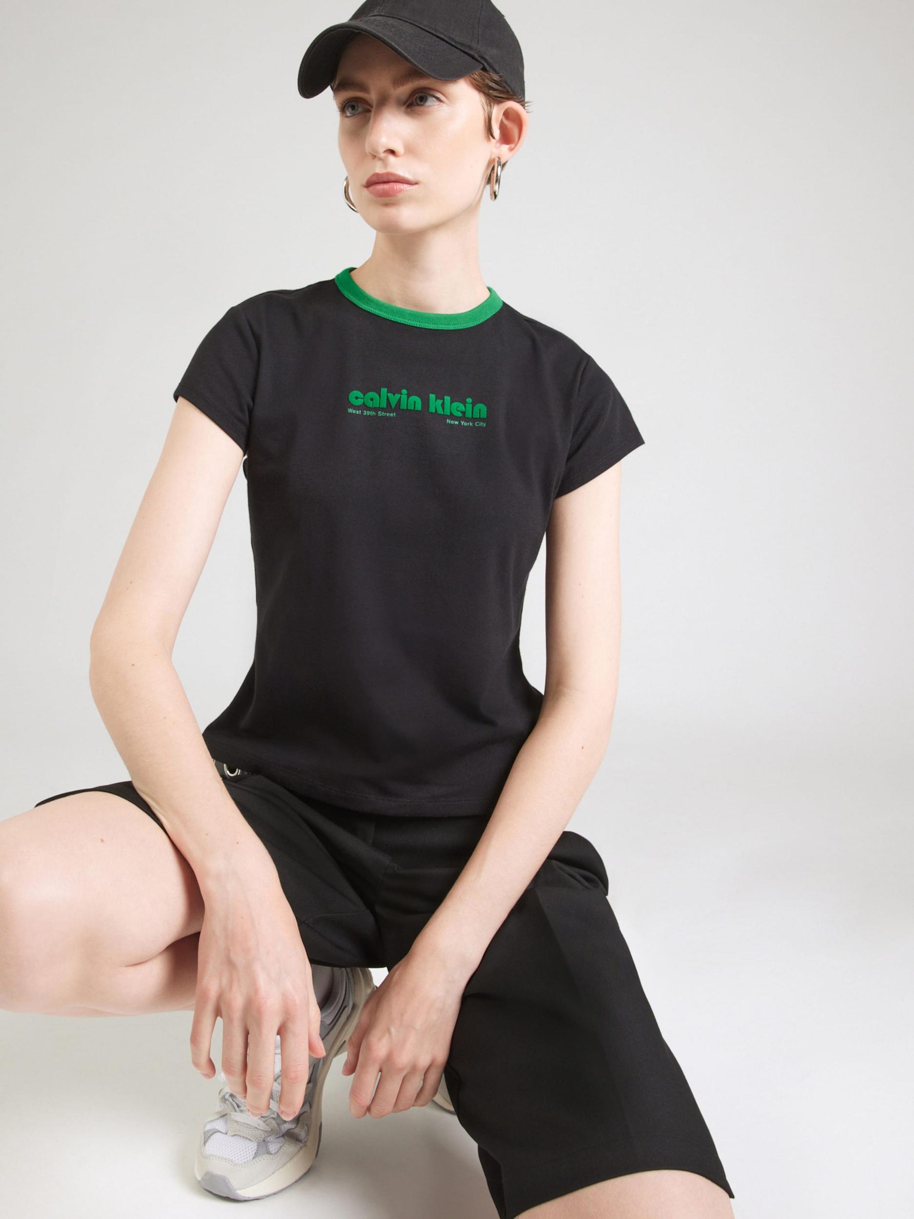 Calvin Klein Jeans Majica zelena / črna