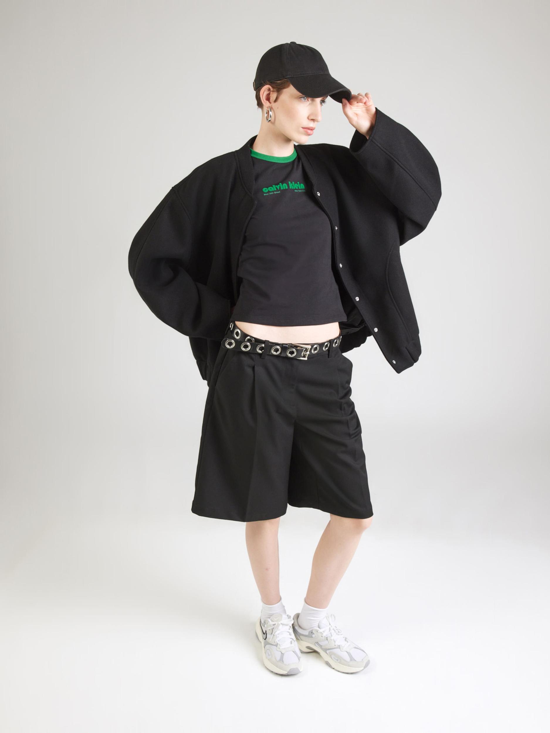 Calvin Klein Jeans Majica zelena / črna