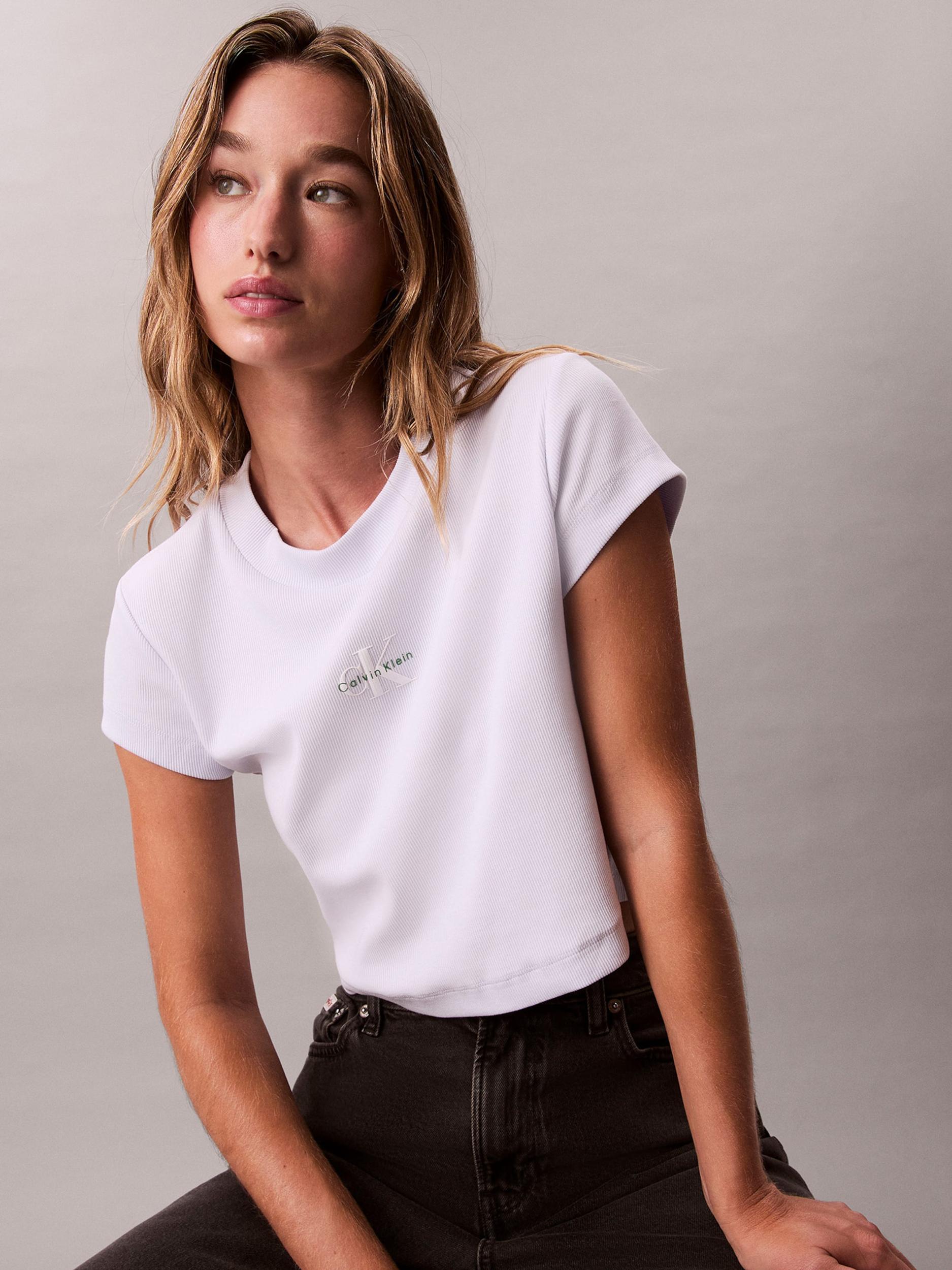 Calvin Klein Jeans Majica zelena / pastelno lila