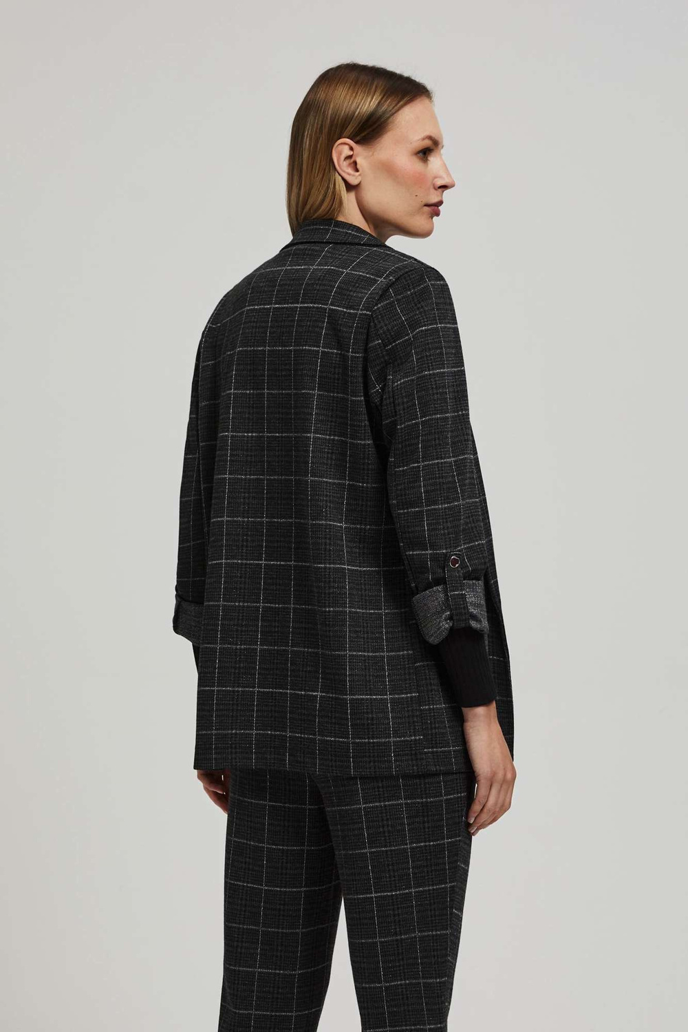 Marisse Checked Jacket With Rolled-Up Sleeves