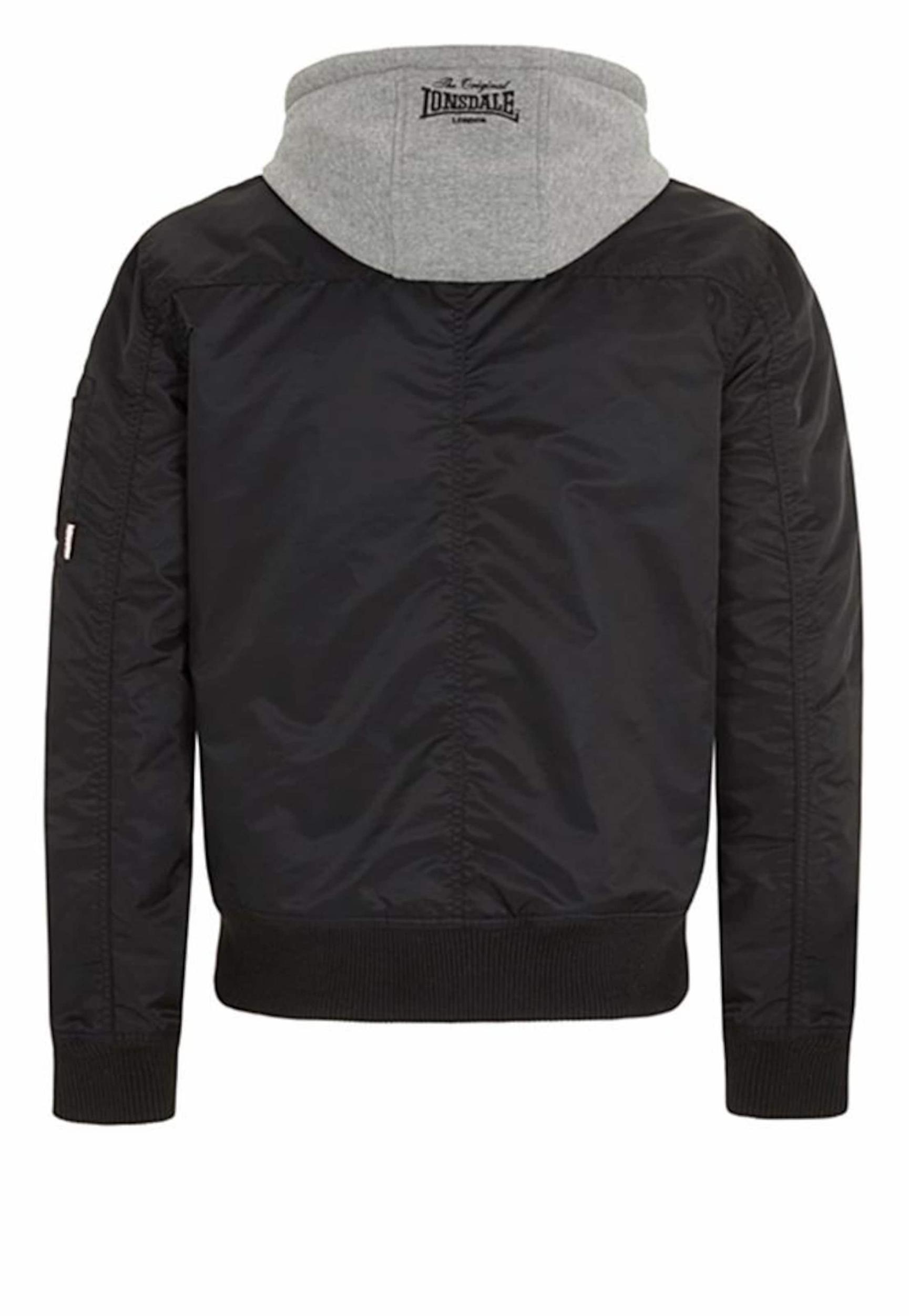 LONSDALE Prehodna jakna svetlo siva / črna