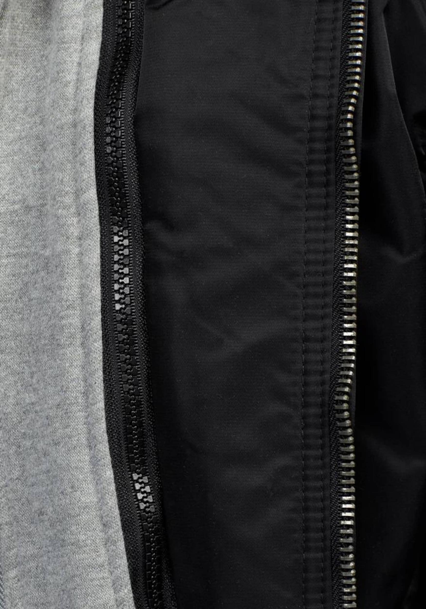 LONSDALE Prehodna jakna svetlo siva / črna