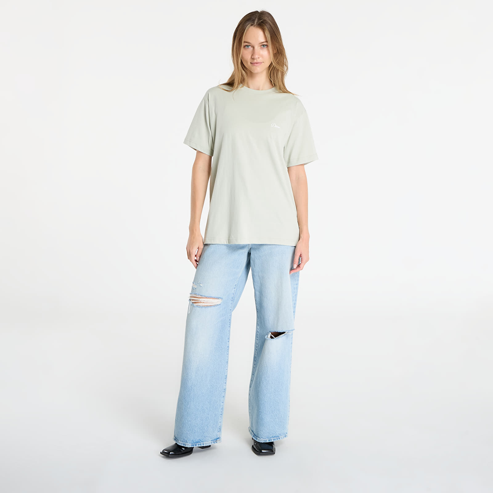 Majice DIME Cursive Small Logo T-Shirt UNISEX Charcoal Moss S