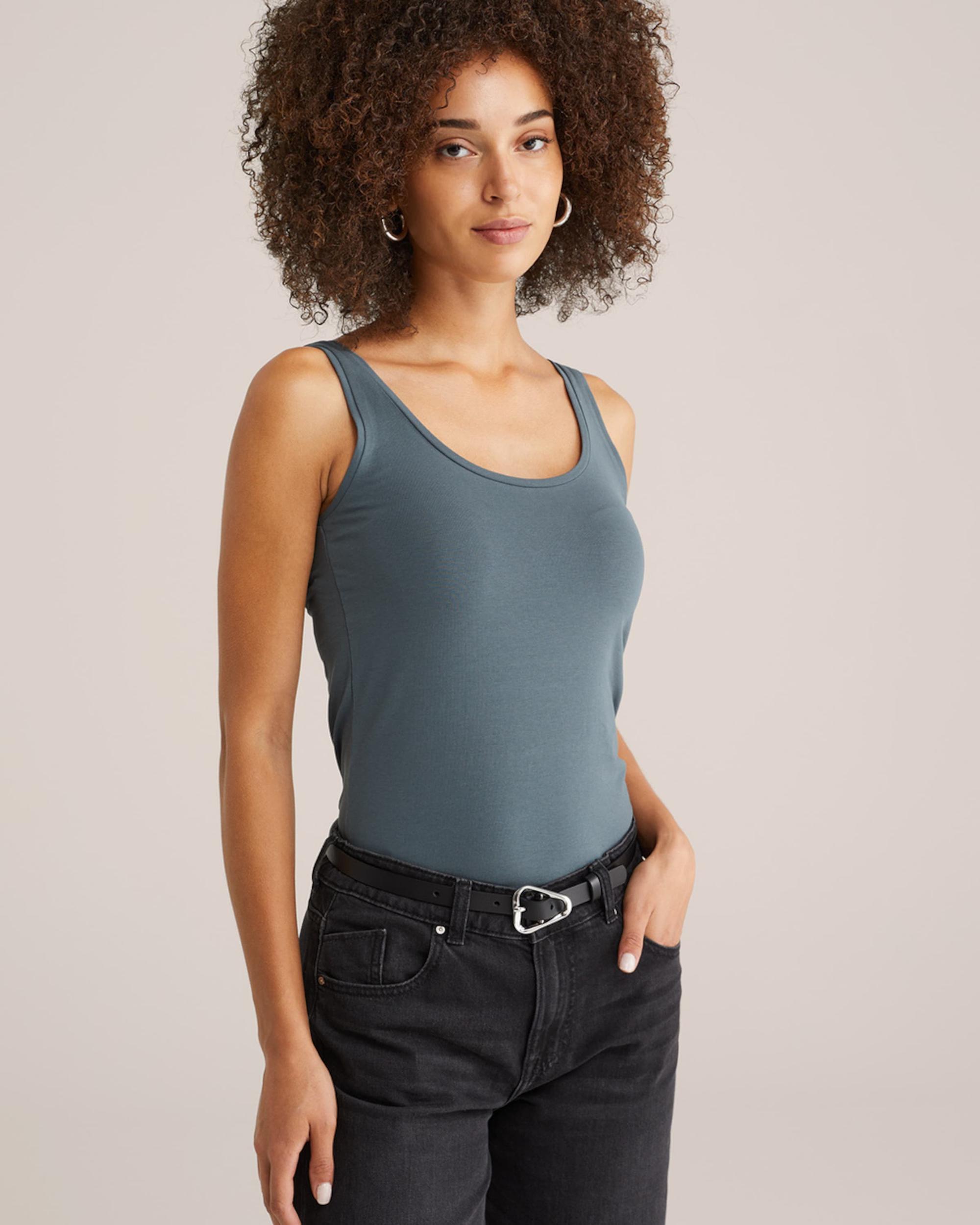 WE Fashion Top temno zelena