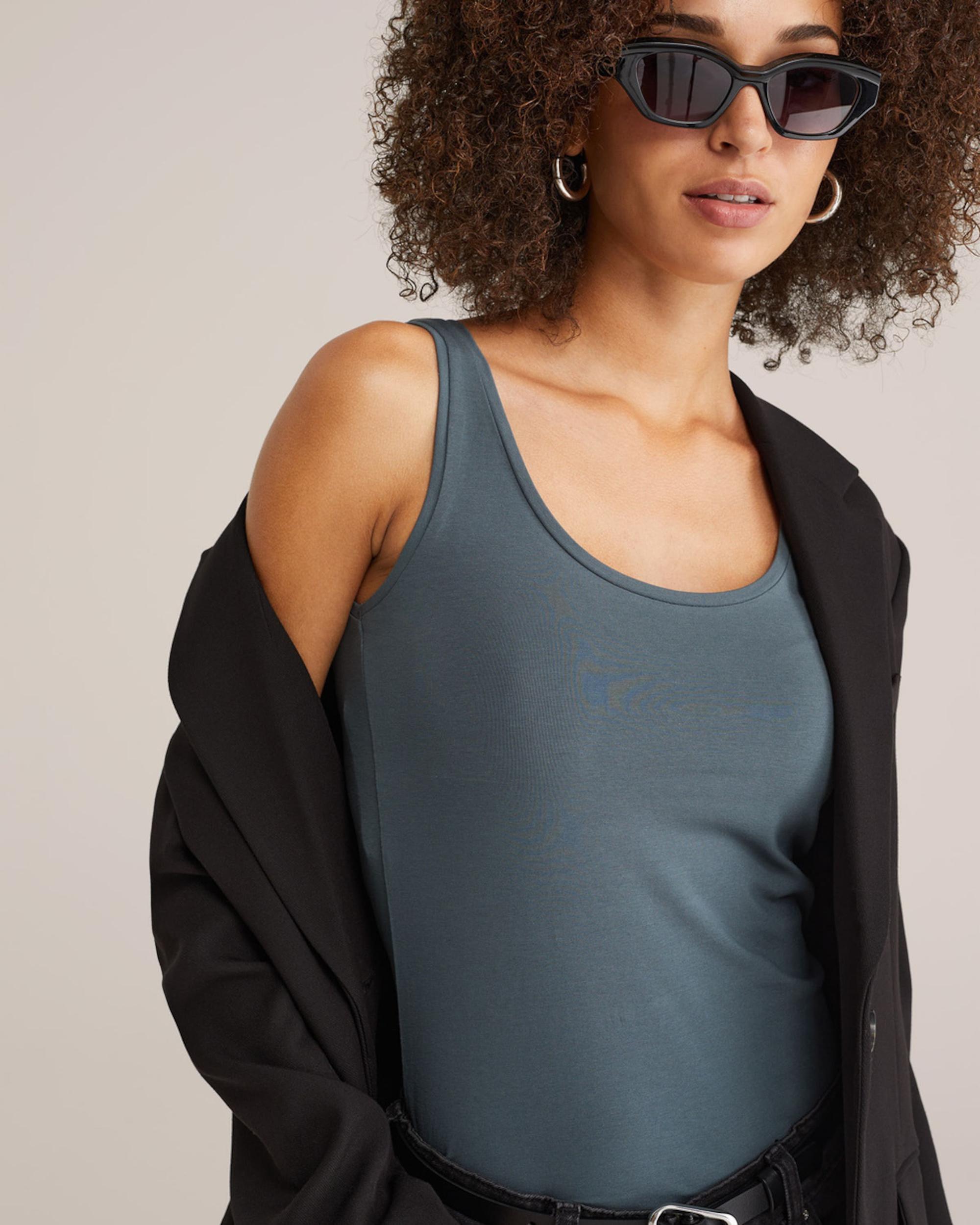 WE Fashion Top temno zelena