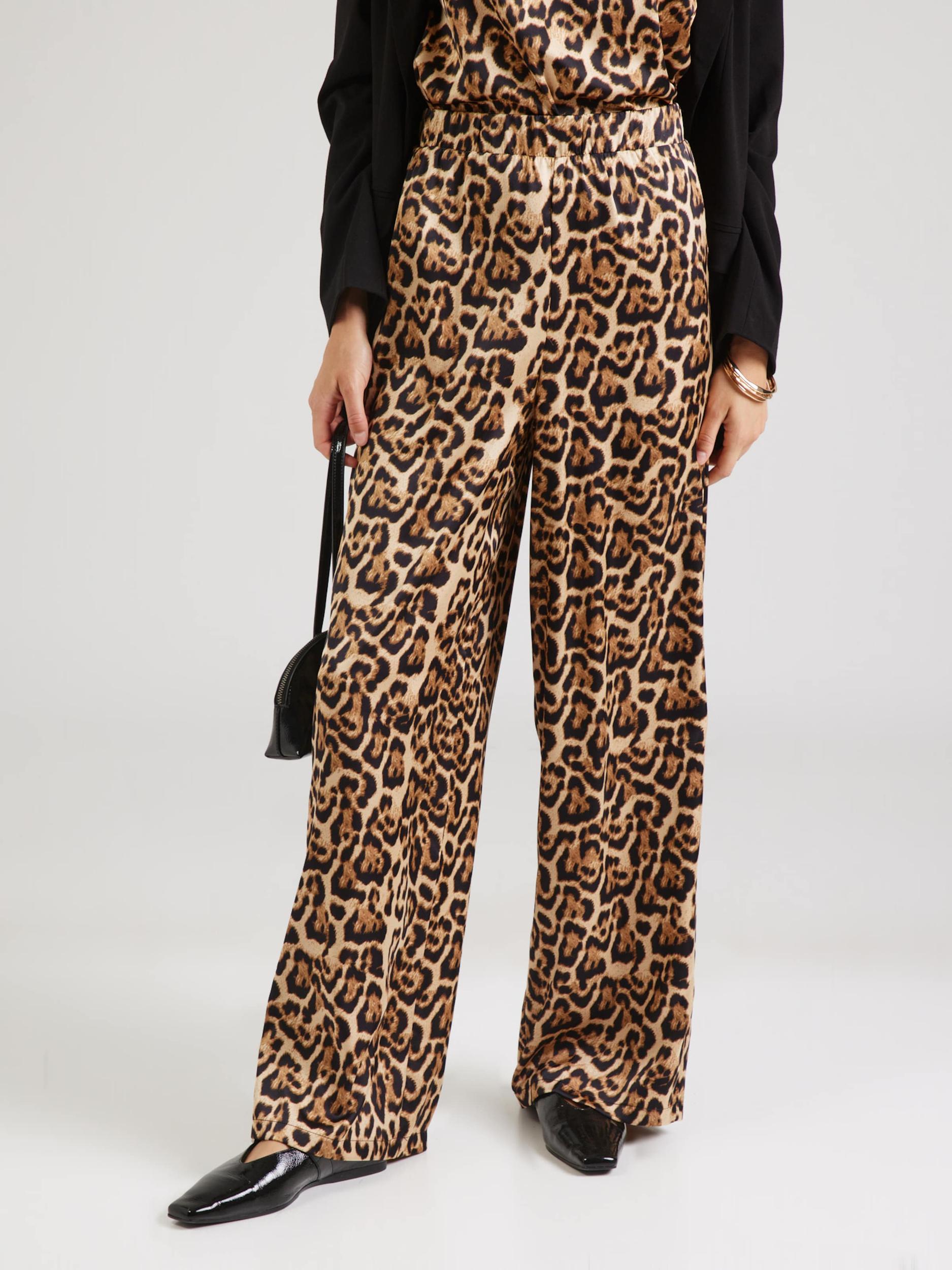 VILA Hlače 'VILEA' konjak / kapučino / črna