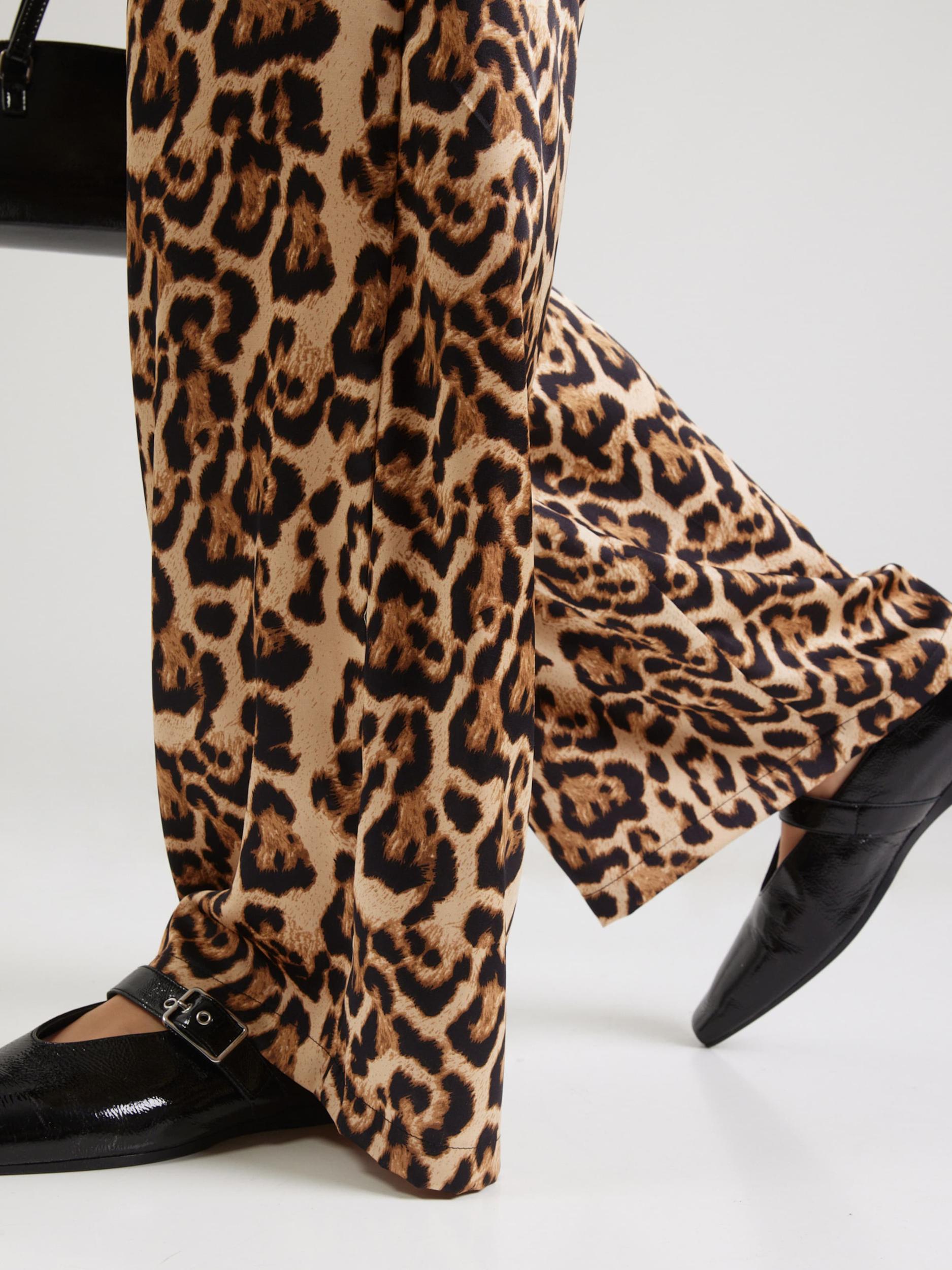 VILA Hlače 'VILEA' konjak / kapučino / črna