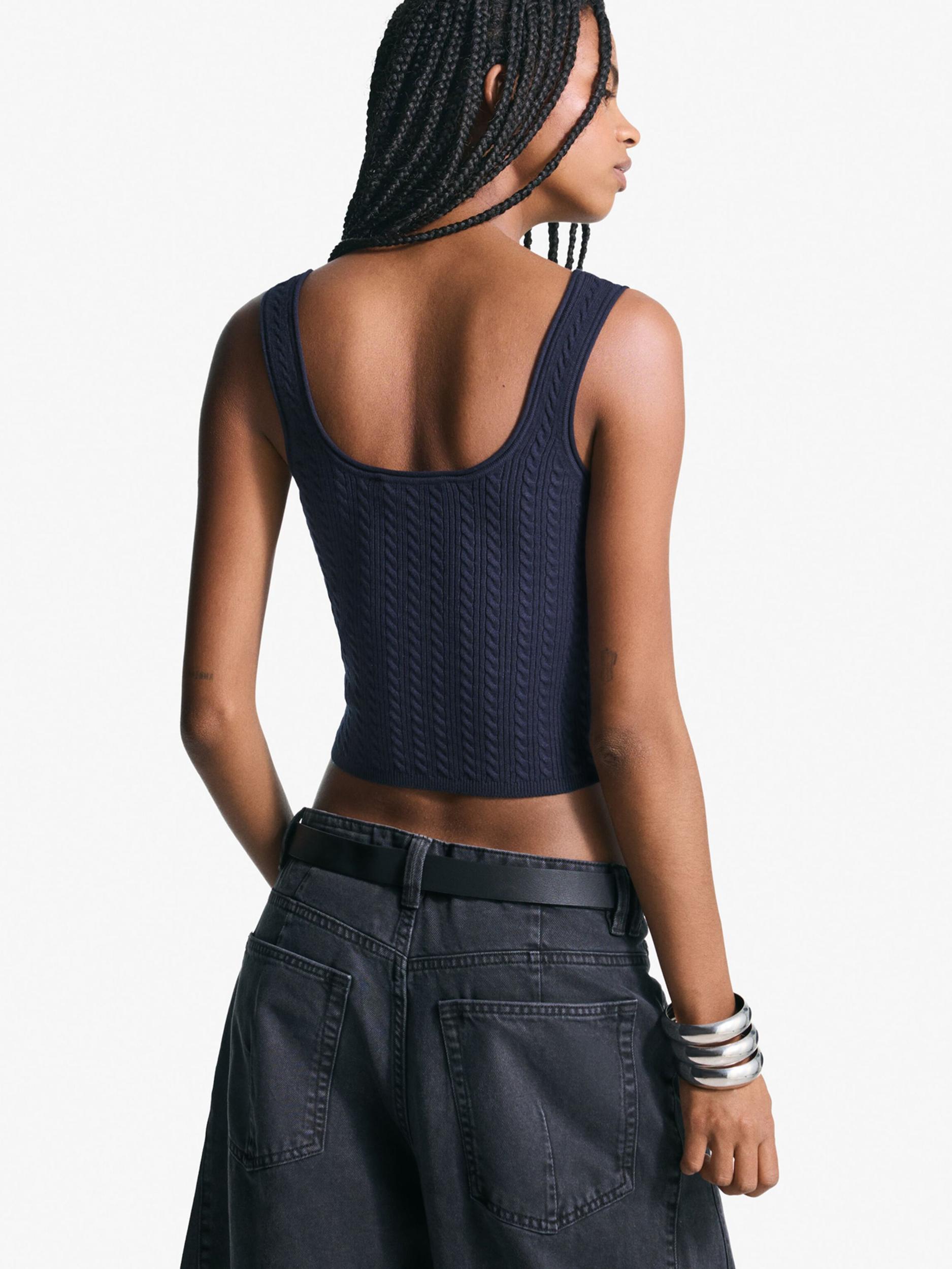 Bershka Top z naramnicami marine