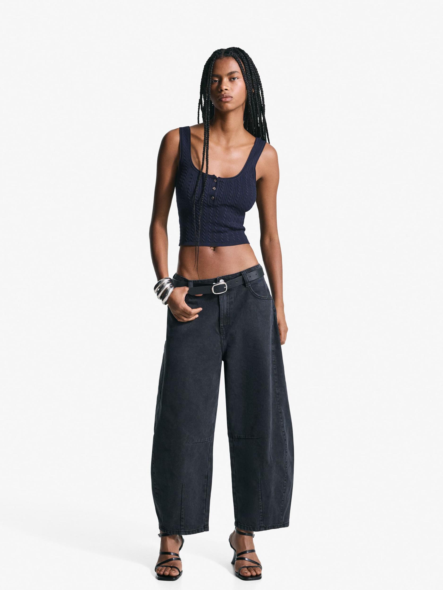 Bershka Top z naramnicami marine