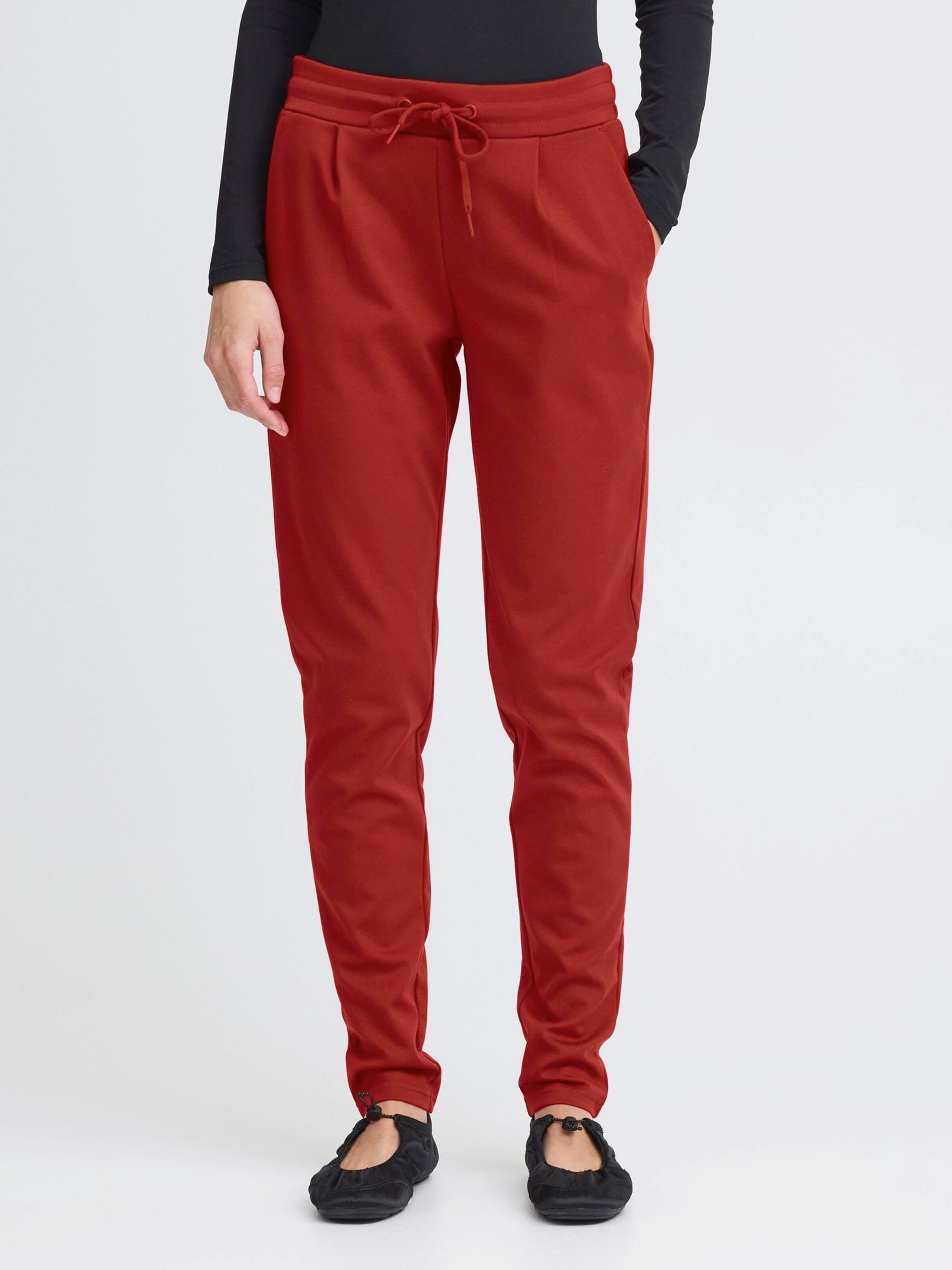 ICHI Hlače z naborki 'IH Kate' rjasto rjava