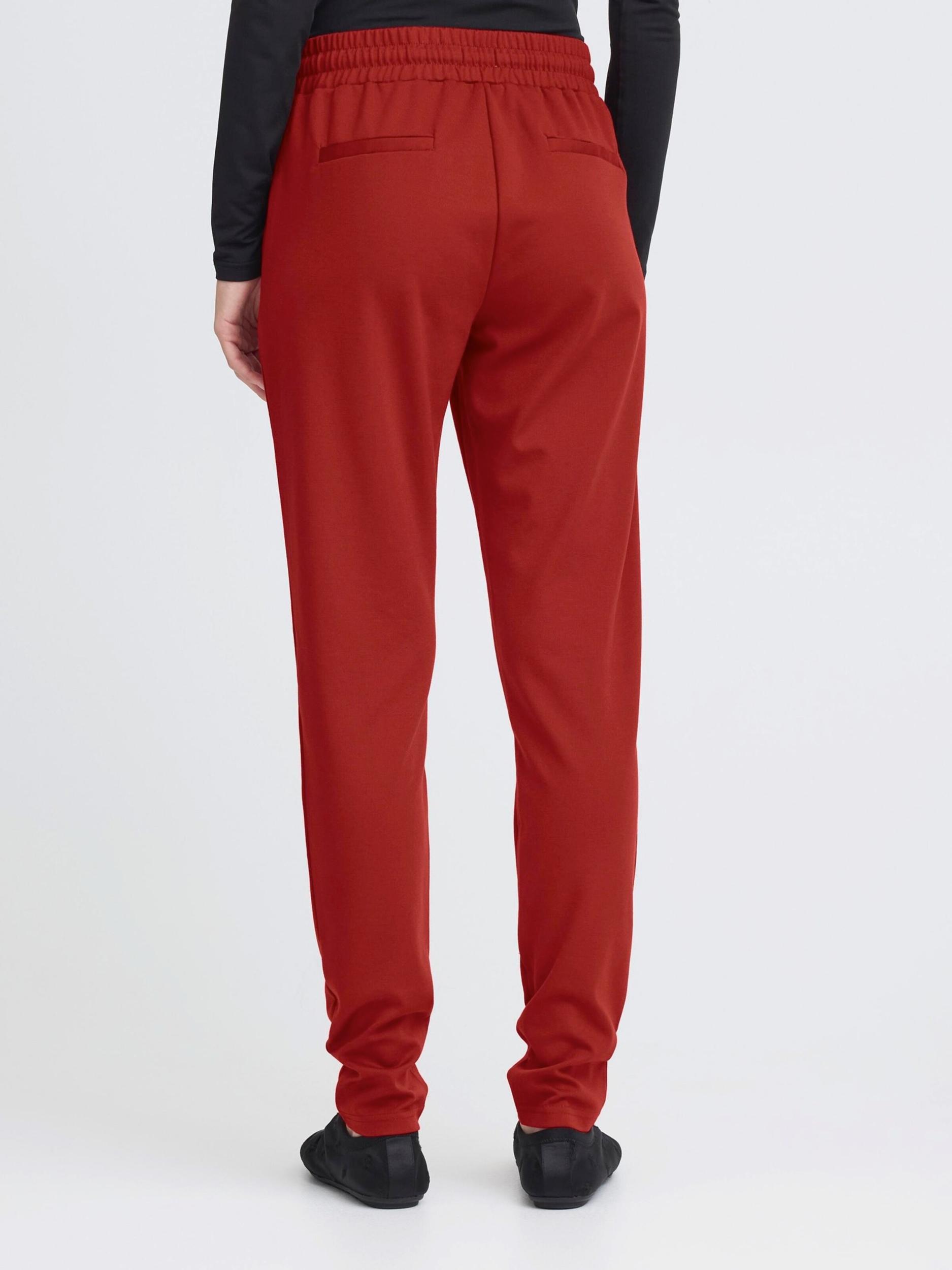 ICHI Hlače z naborki 'IH Kate' rjasto rjava