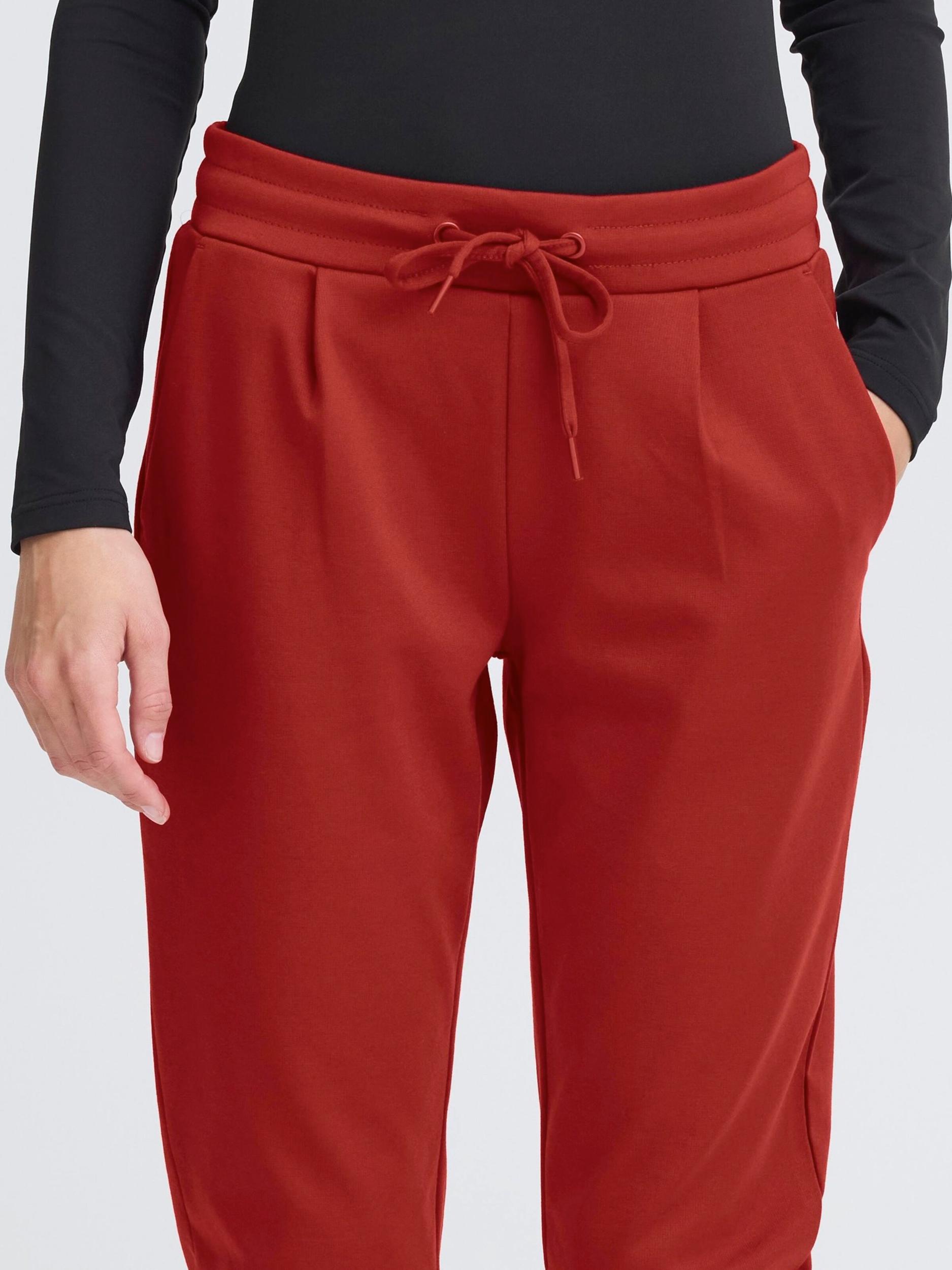 ICHI Hlače z naborki 'IH Kate' rjasto rjava