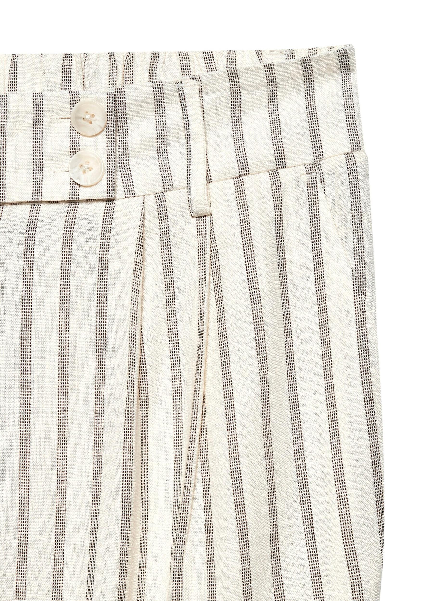 LASCANA Hlače z naborki kremna / črna