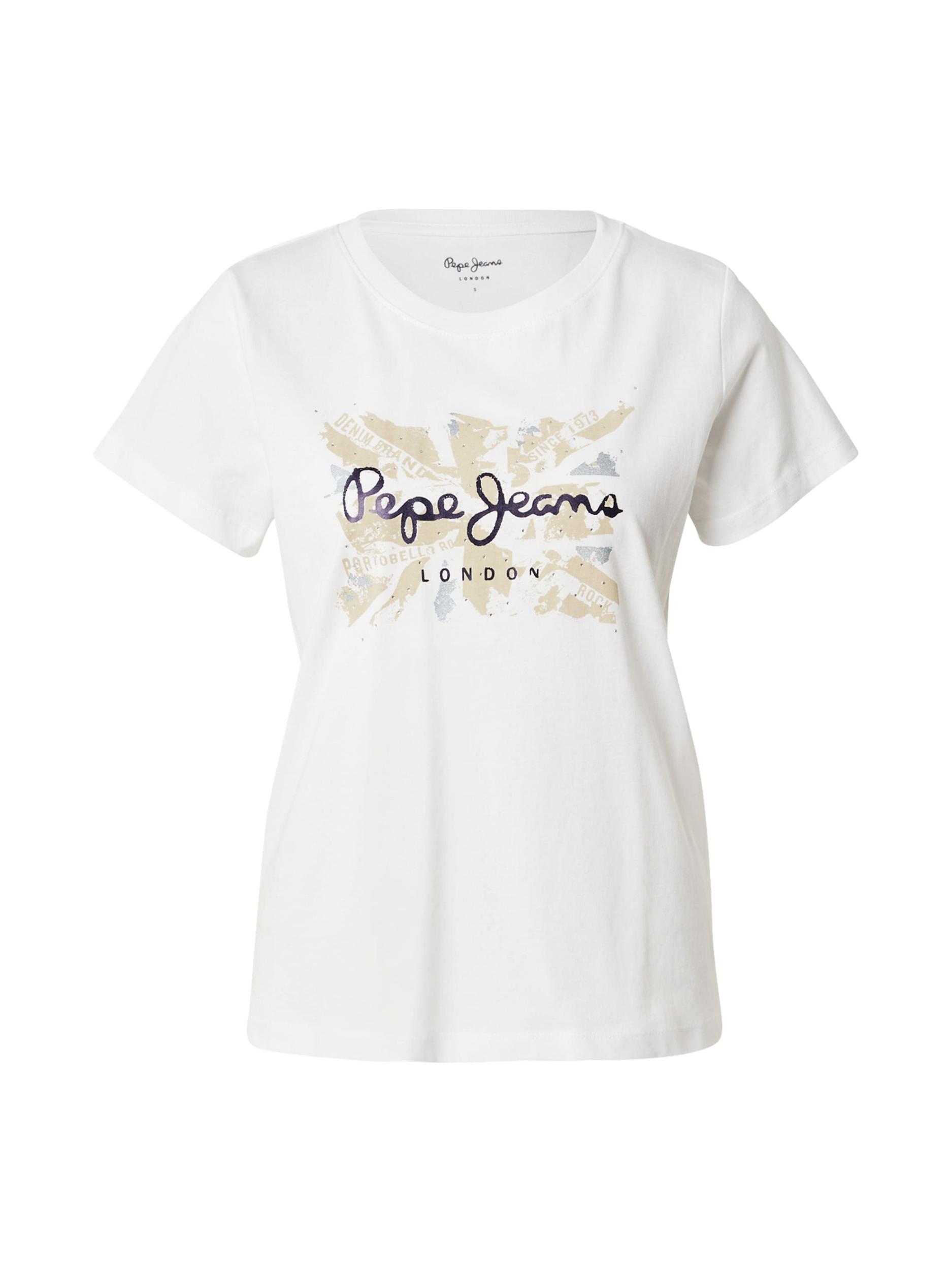 Pepe Jeans Majica 'Babu' mornarska / trst / bela