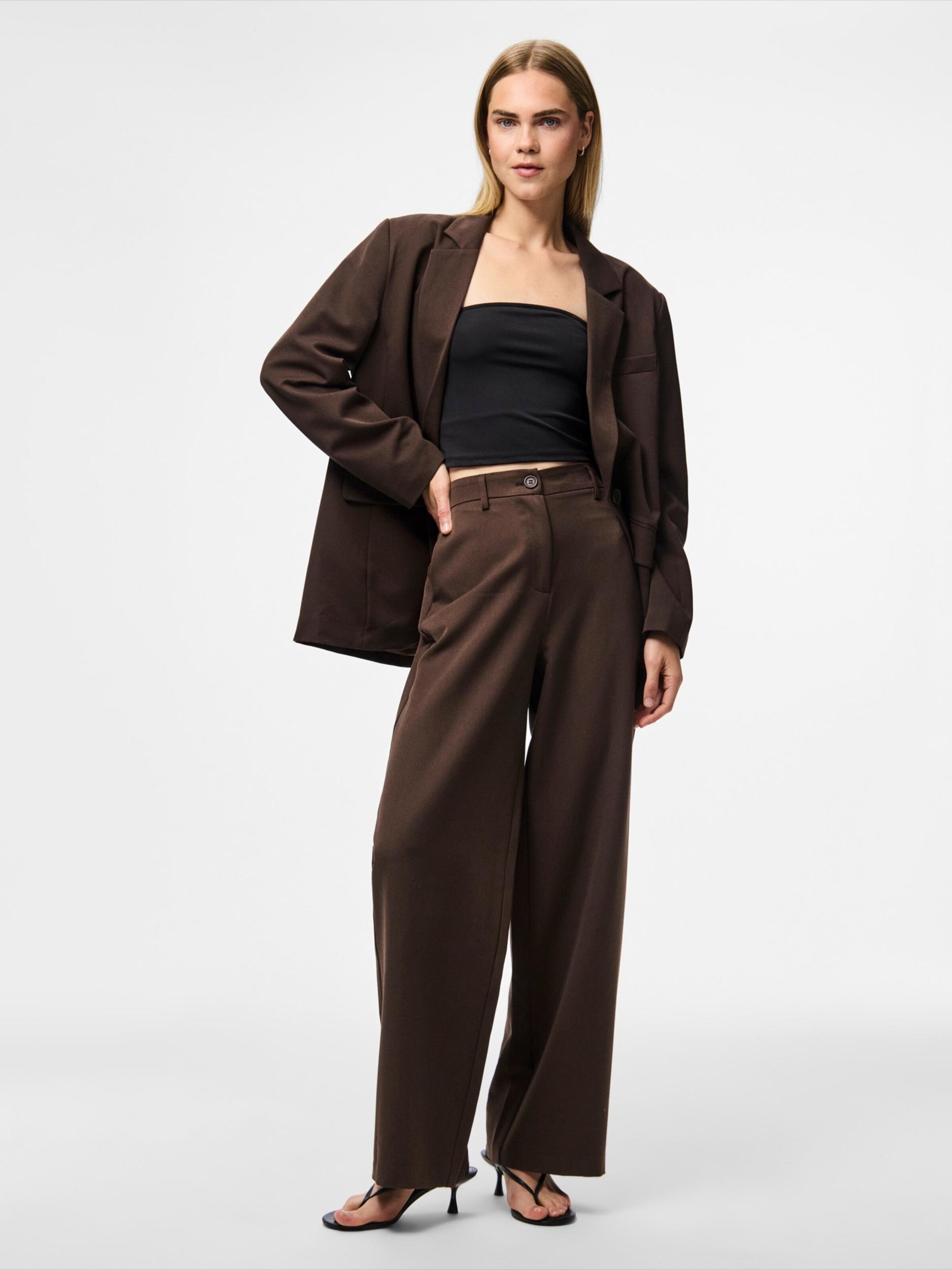 PIECES Blazer 'PCKamil' temno rjava