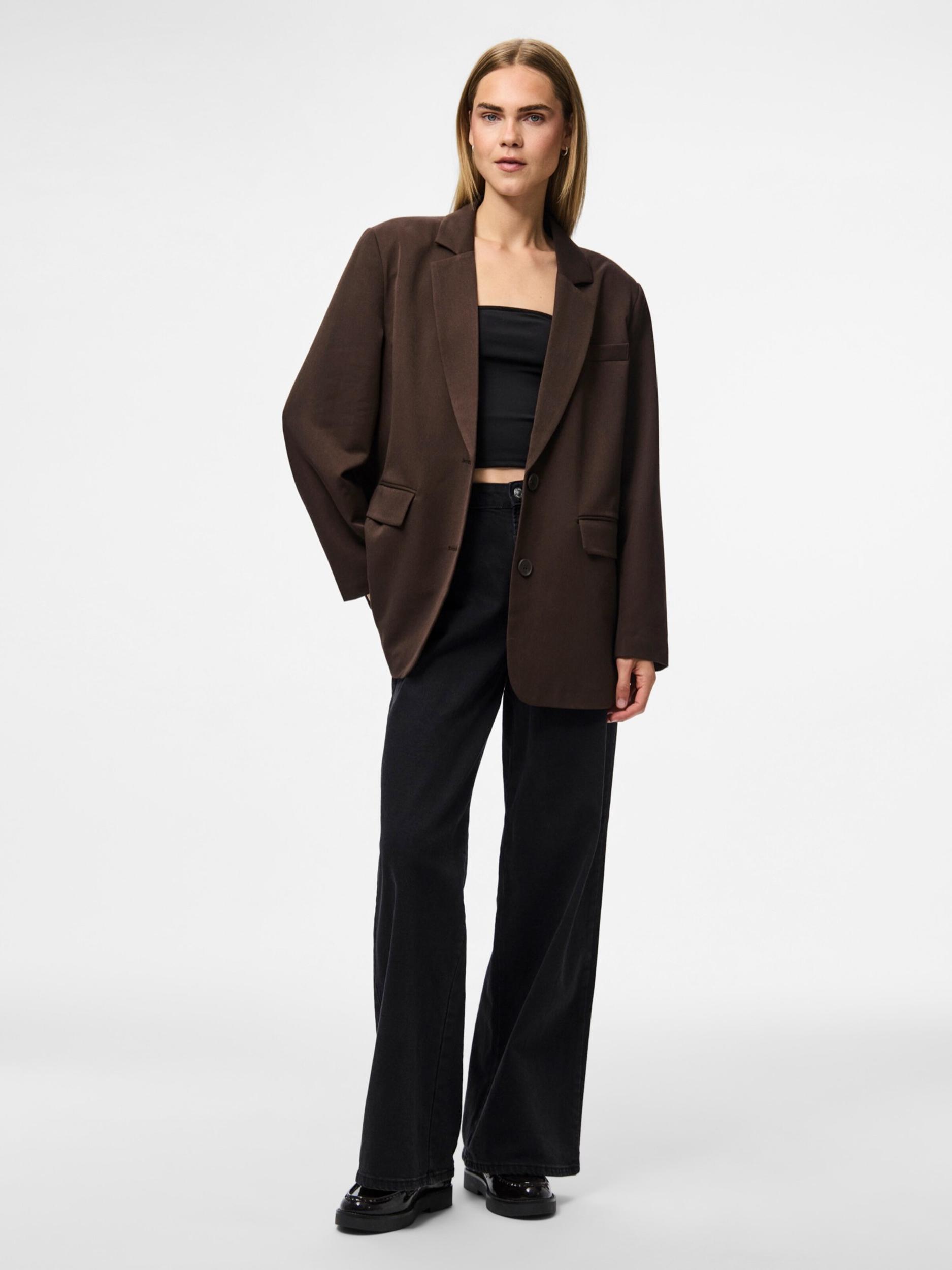 PIECES Blazer 'PCKamil' temno rjava