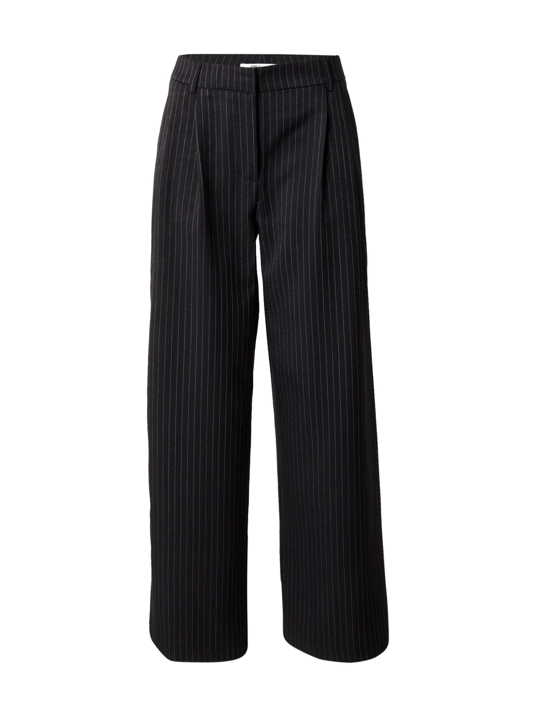 ONLY Hlače z naborki 'ONLREINA' črna / bela