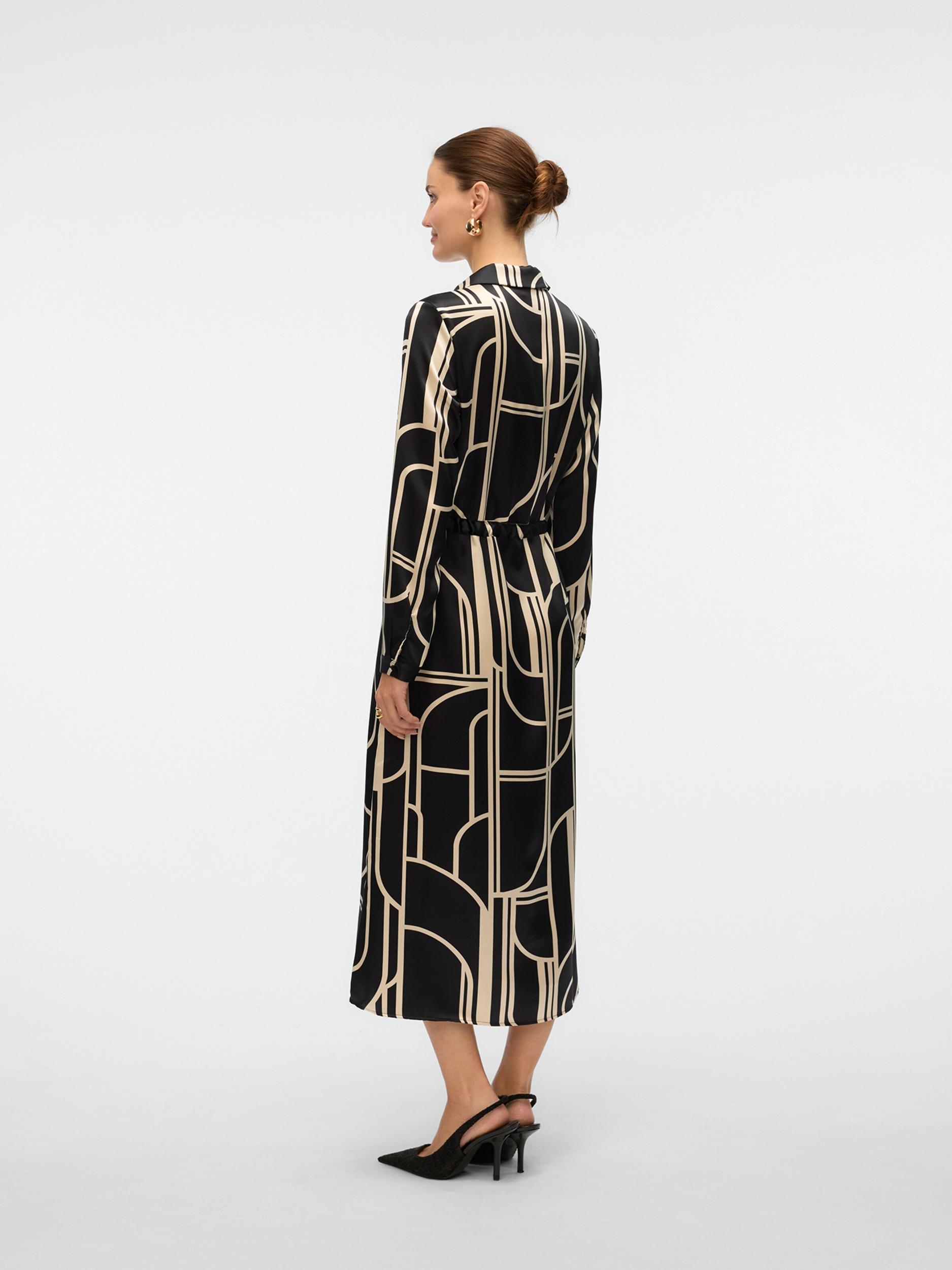 VERO MODA Dolga srajca 'VMHADLEY' bež / črna