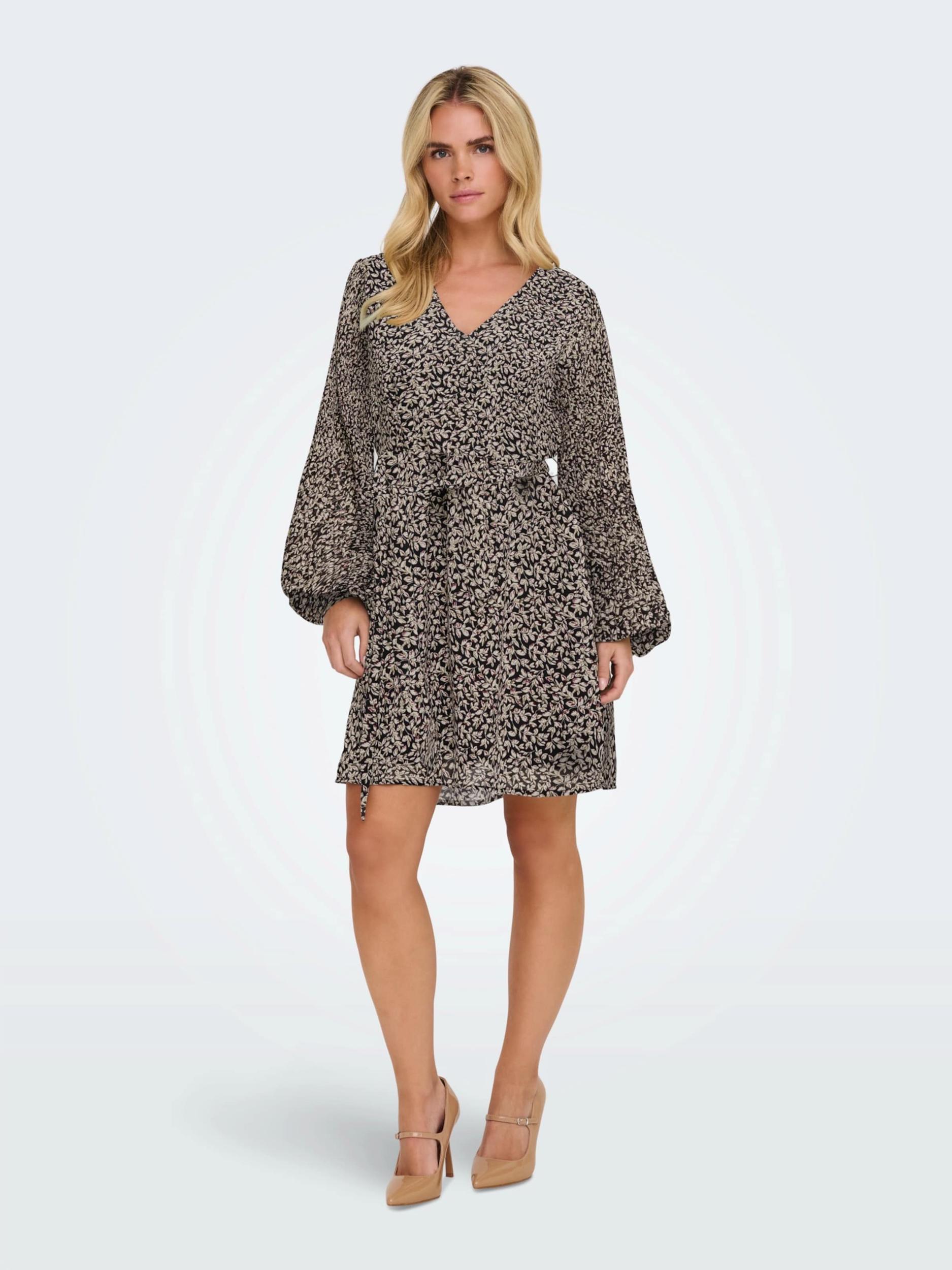 ONLY Obleka 'ONLSTAR' rjava / črna / off-bela