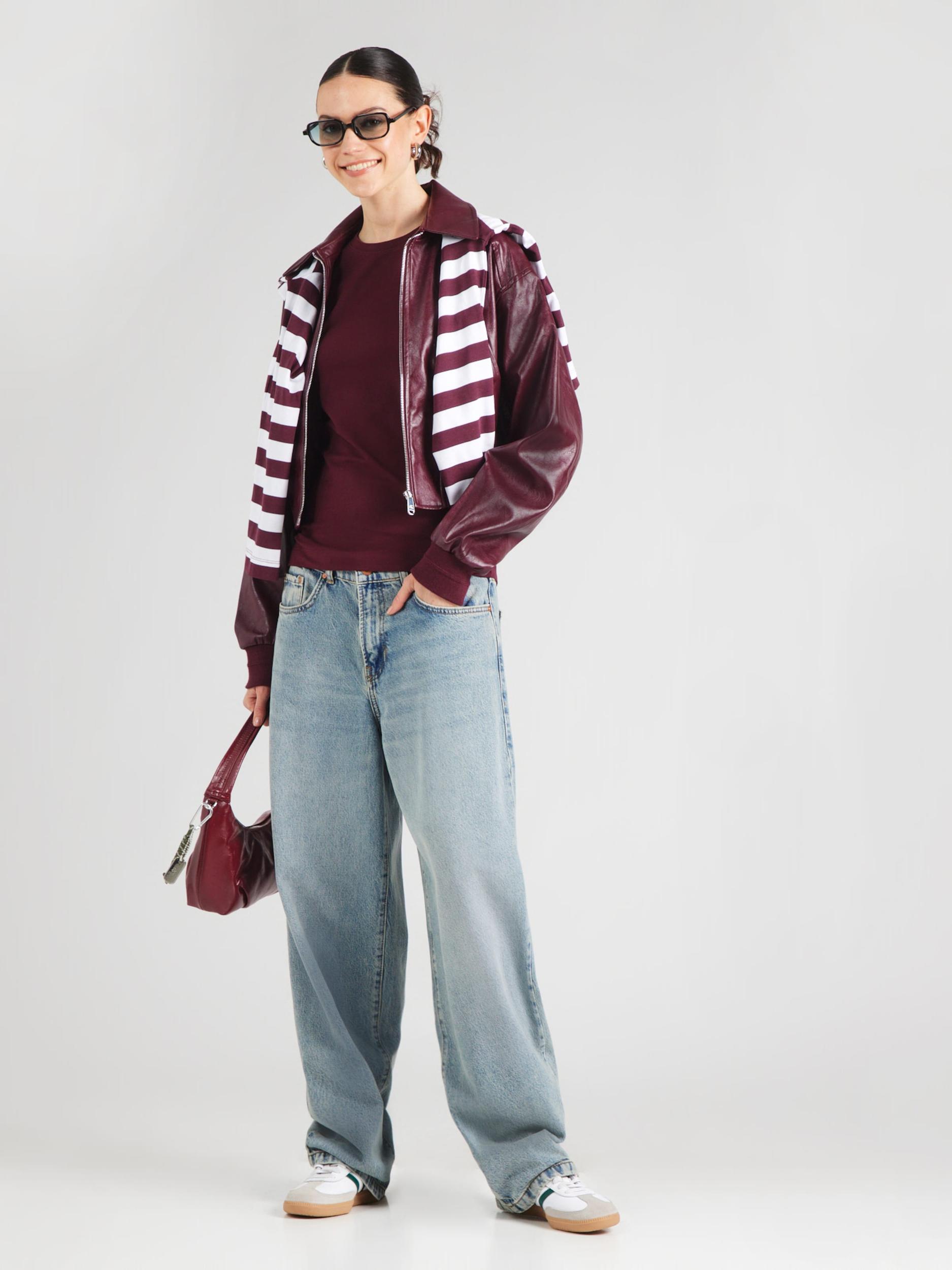 GUESS Majica vinsko rdeča