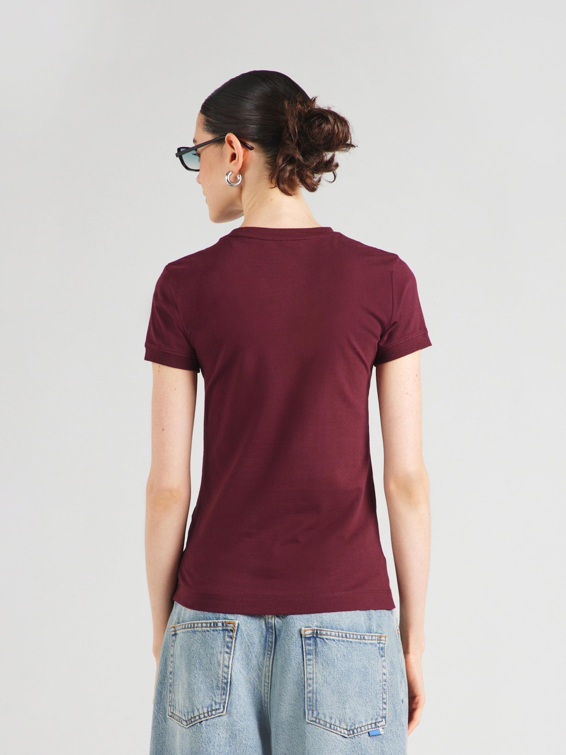 GUESS Majica vinsko rdeča