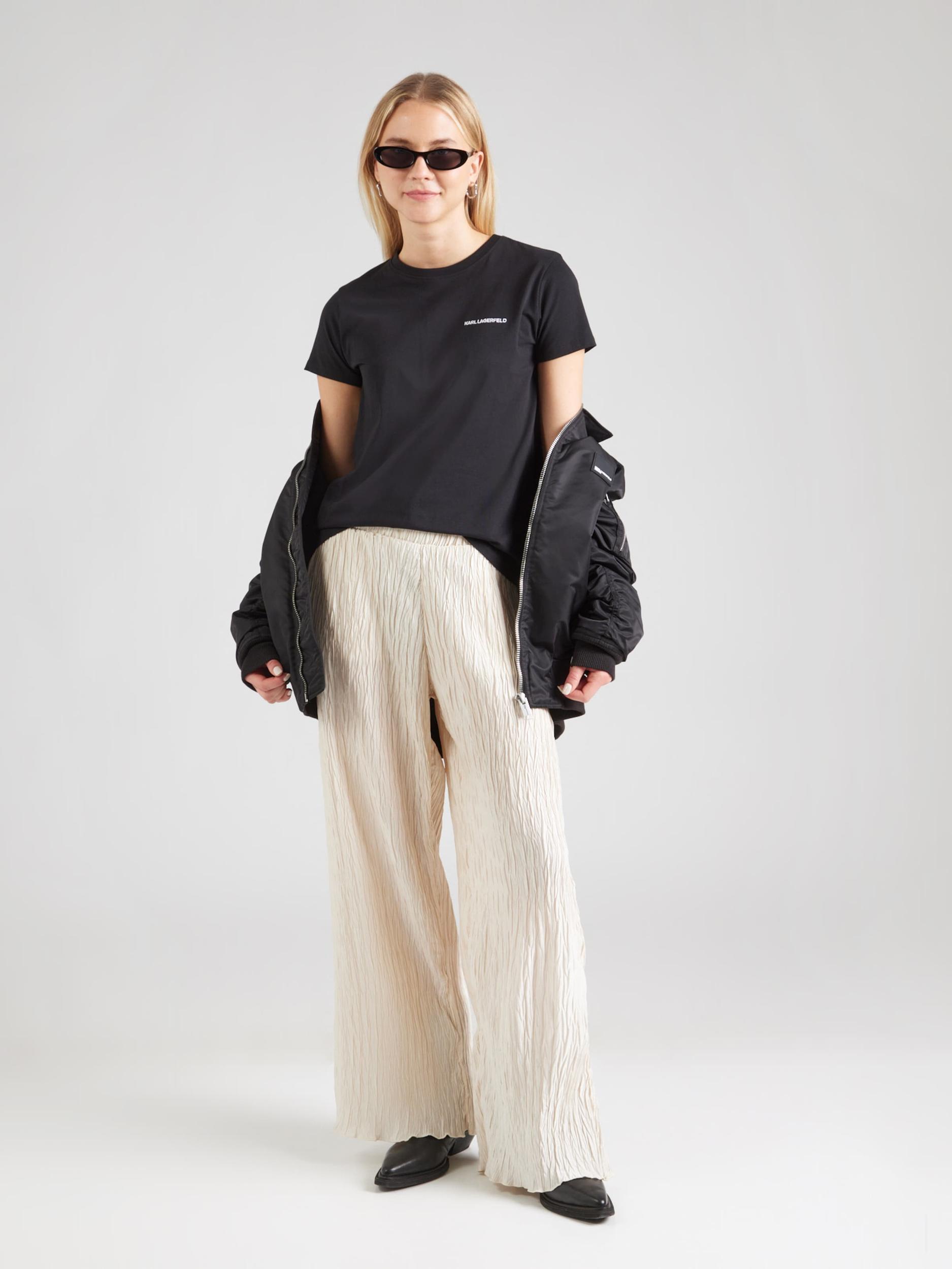 Karl Lagerfeld Majica 'ESSENTIAL' črna / bela