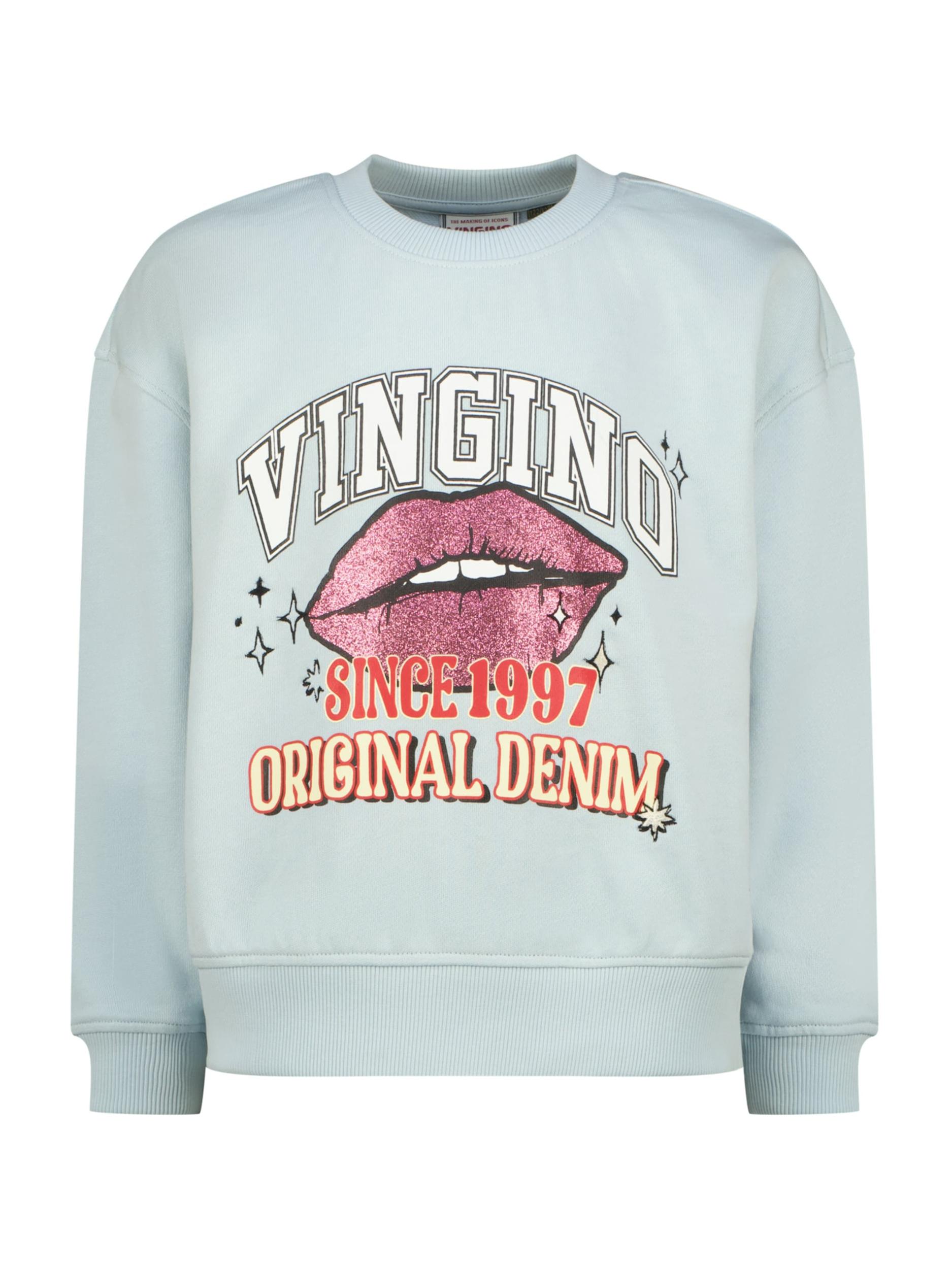 VINGINO Majica 'Nisanne' svetlo modra / roza / rdeča / črna