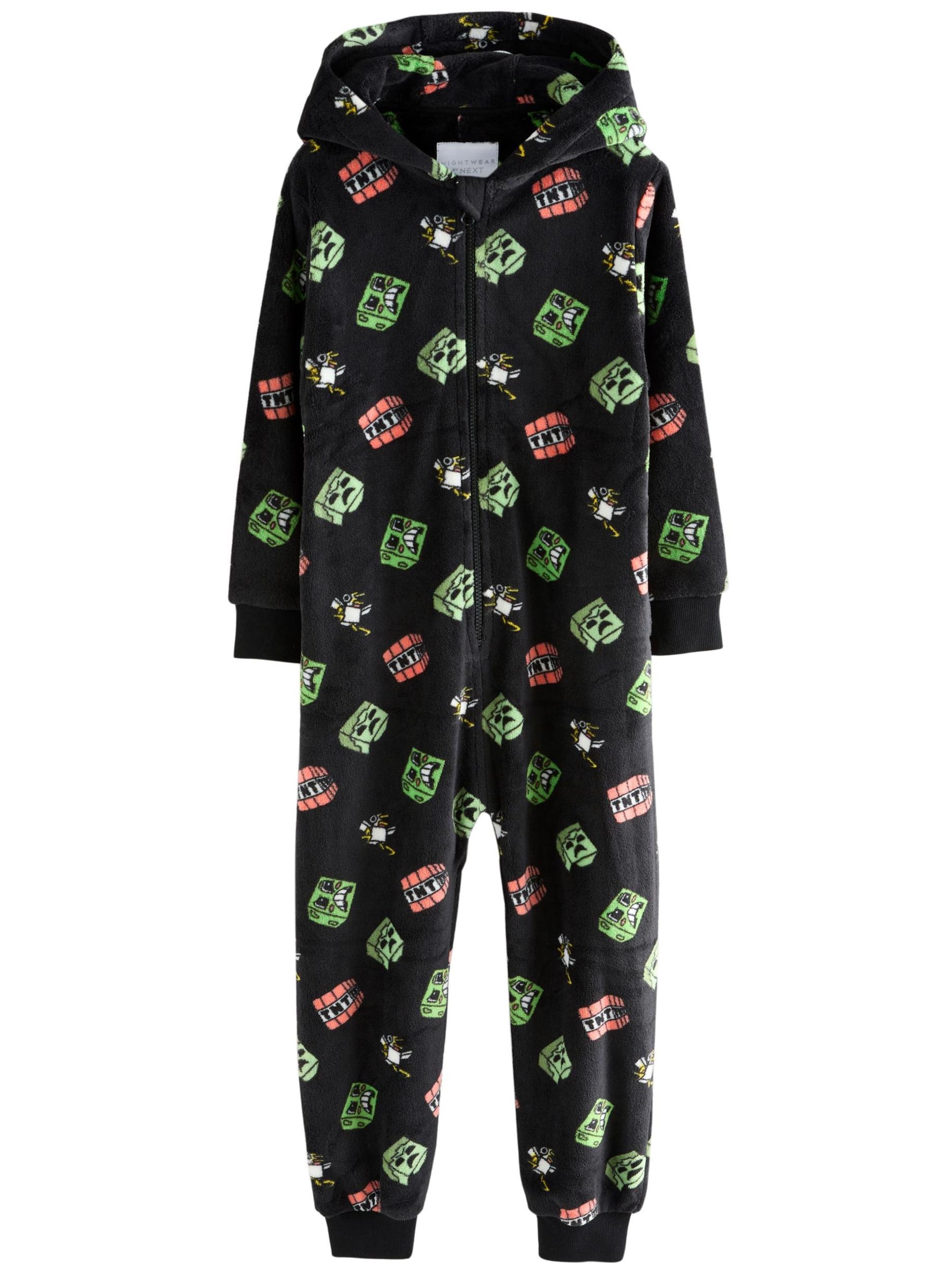 Next Pižama zelena / svetlo rdeča / črna / bela