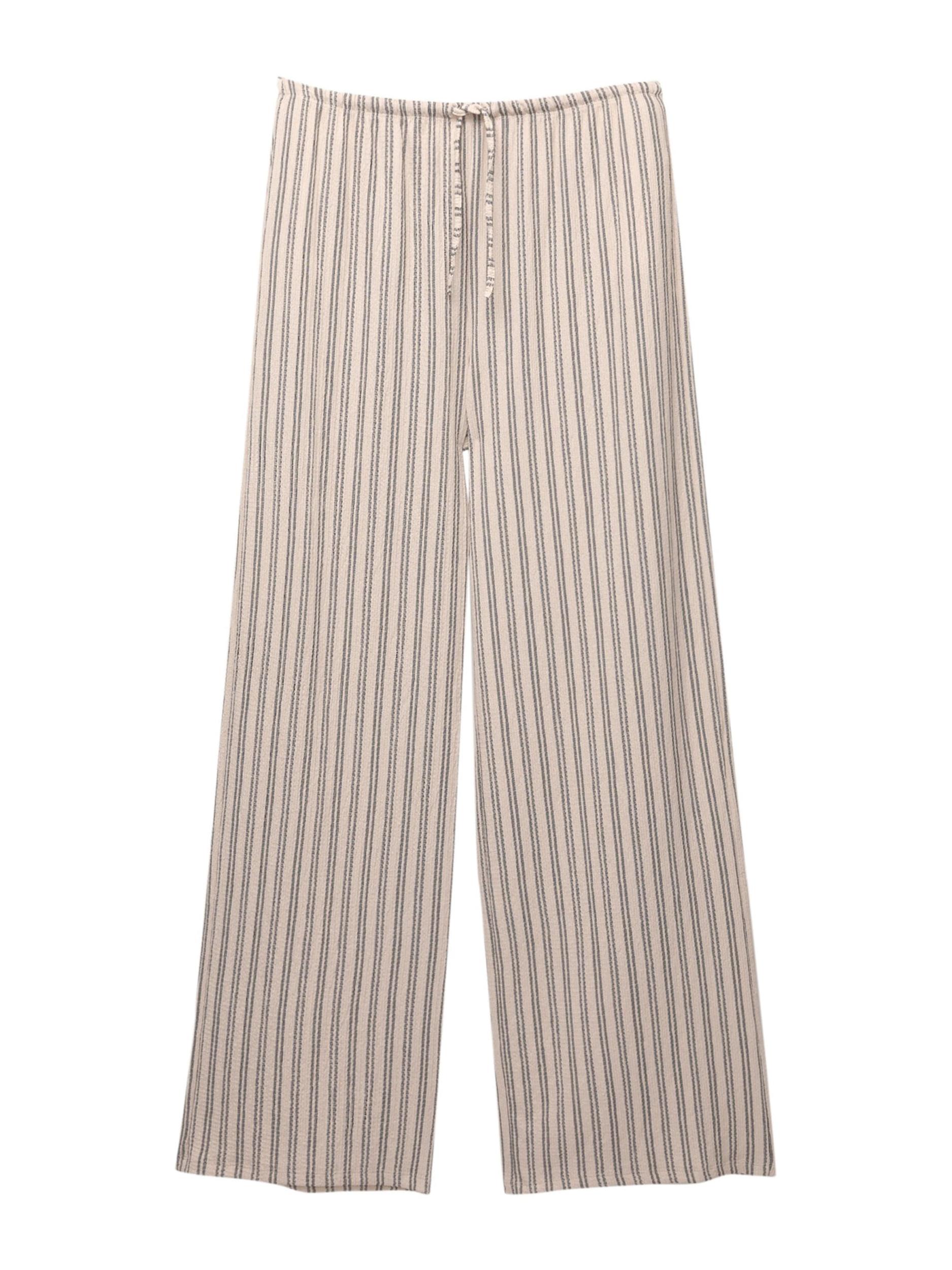 Pull&Bear Hlače ecru / siva