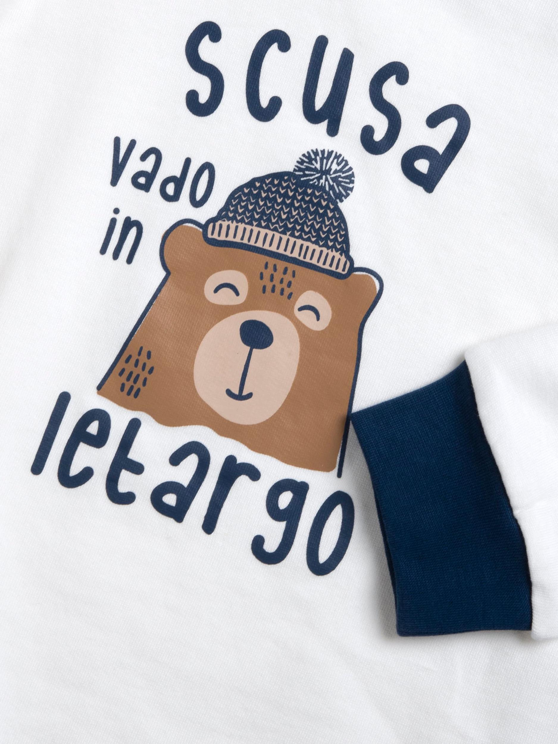 Chicco Pižama modra / rjava / bela