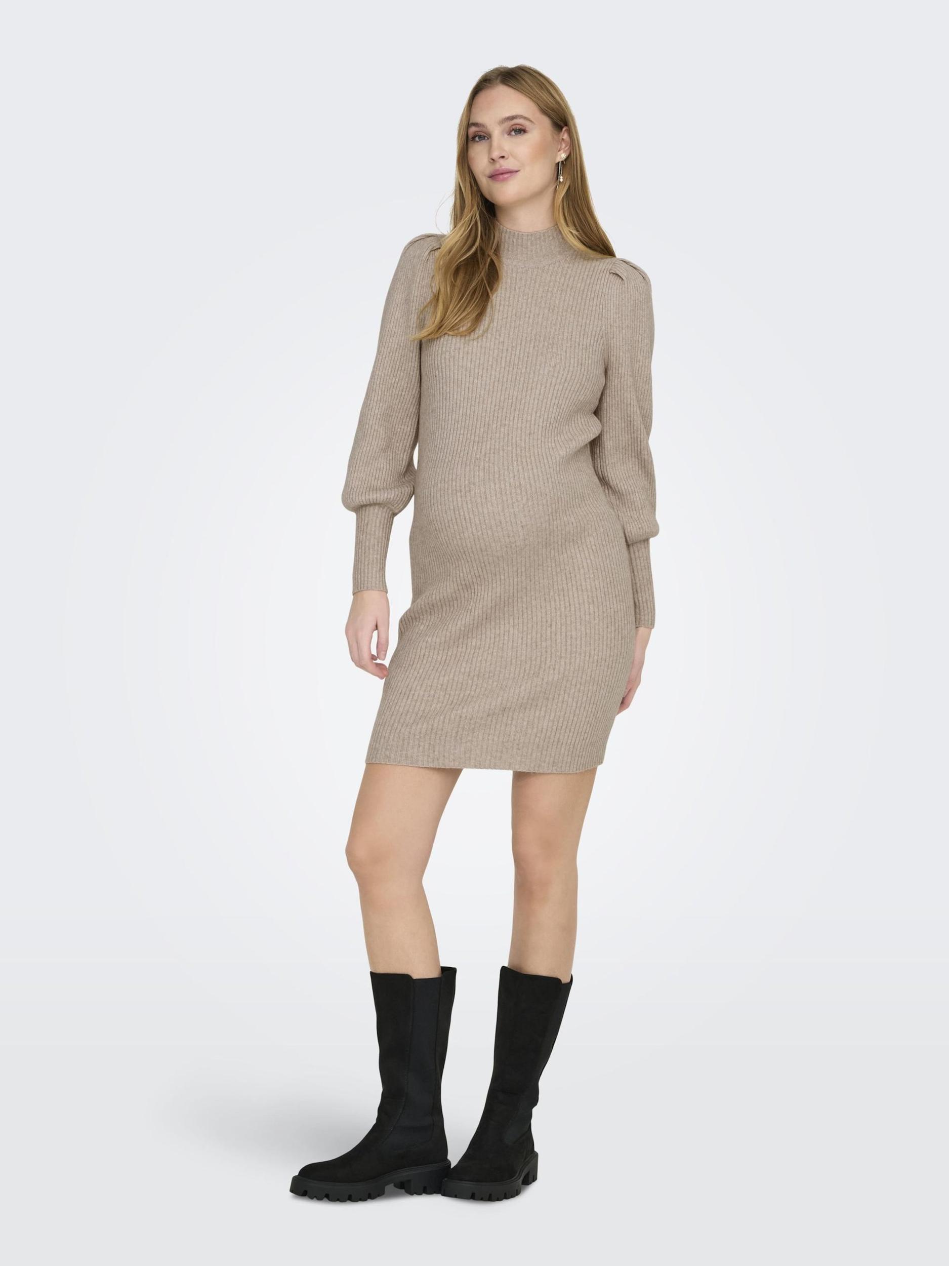 Only Maternity Pletena obleka 'OLMKATIA' bež