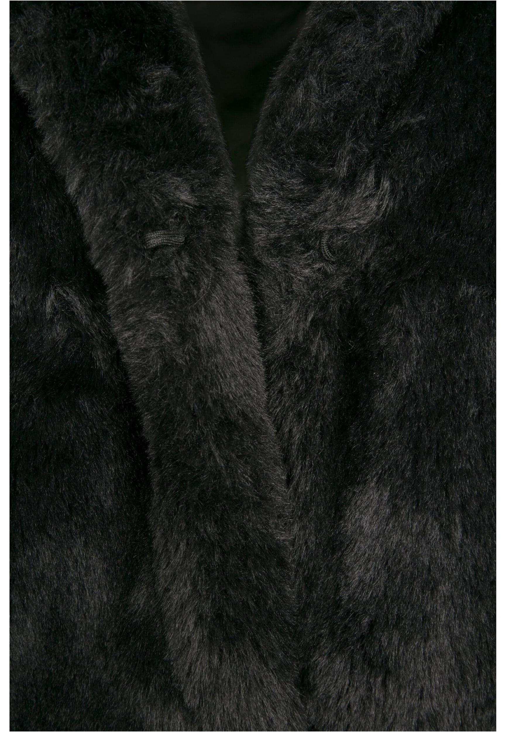 Urban Classics Prehoden plašč ' Ladies Hooded Teddy Coat ' črna