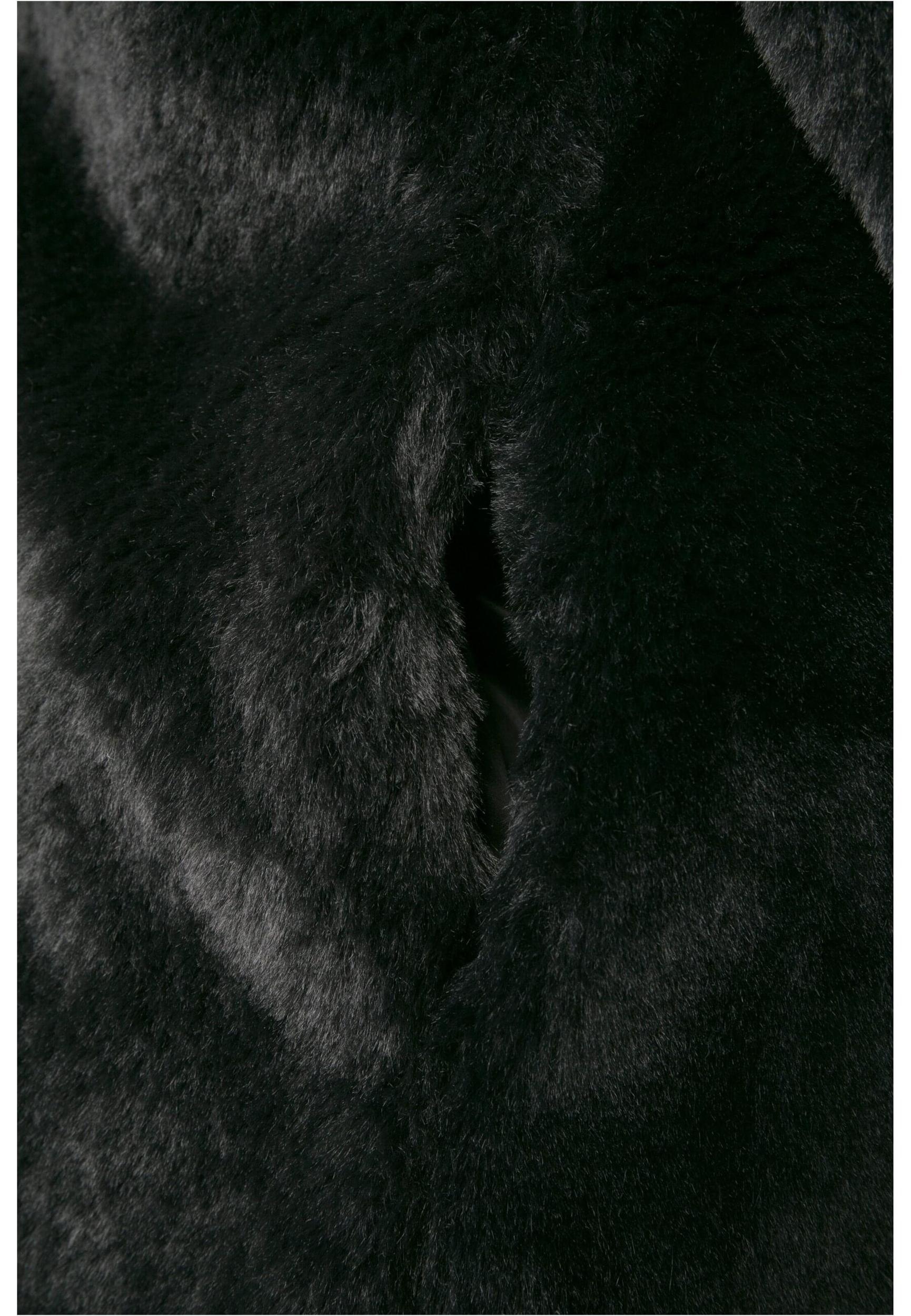 Urban Classics Prehoden plašč ' Ladies Hooded Teddy Coat ' črna