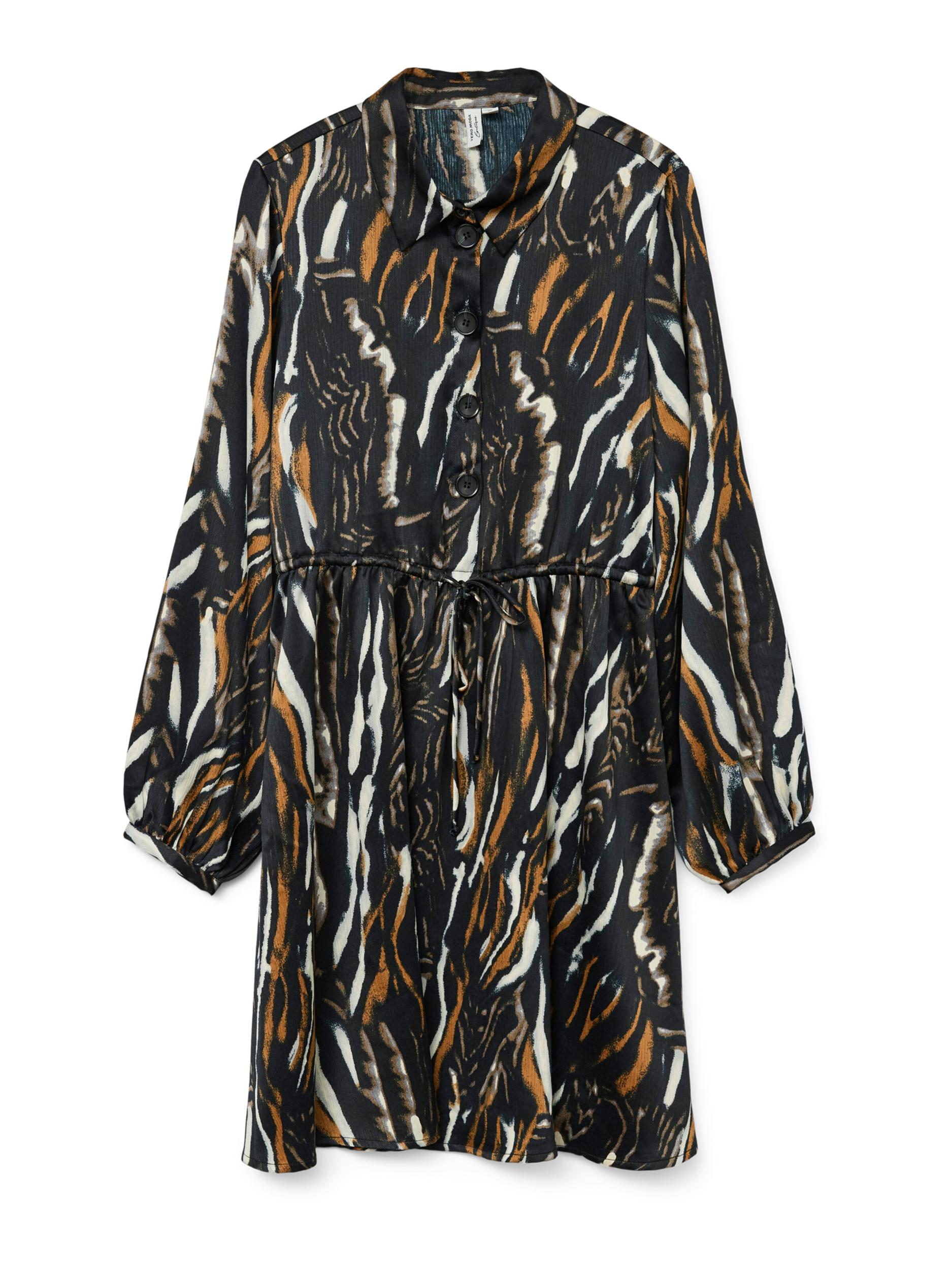 VERO MODA Dolga srajca 'VMFERNA' oranžna / črna / bela