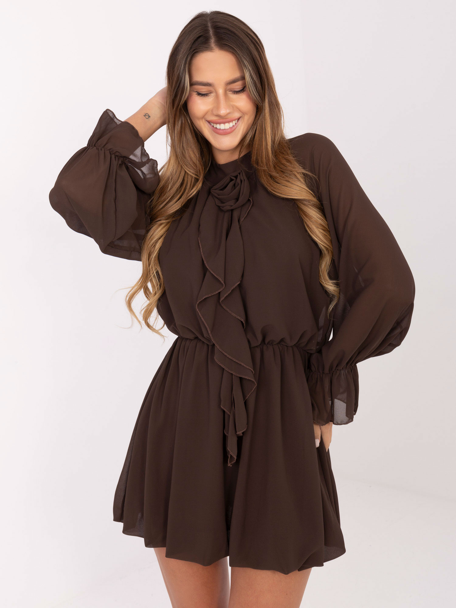 RUE PARIS Dress-MI-SK-A1554.26-brown