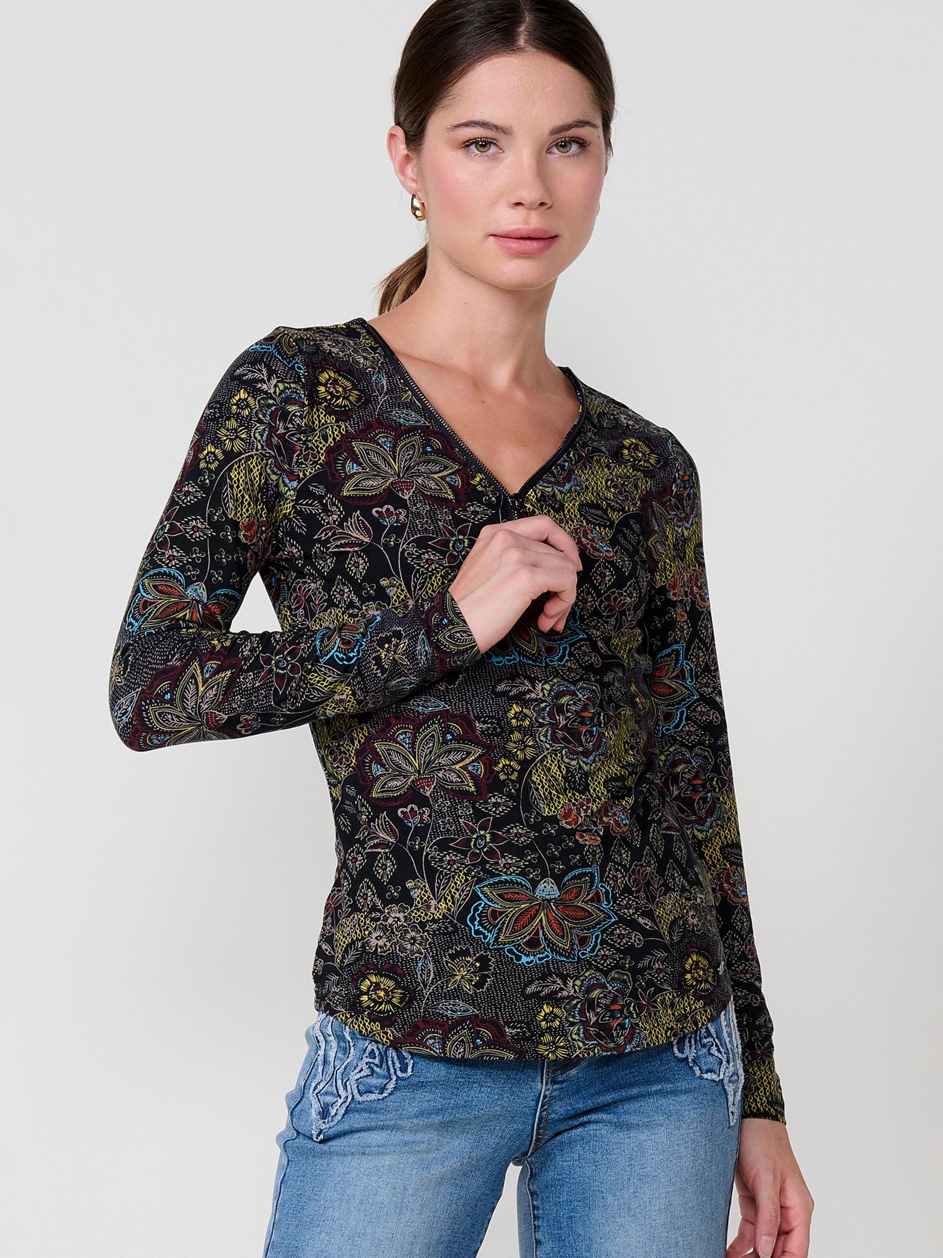 KOROSHI Majica modra / zelena / oranžna / črna