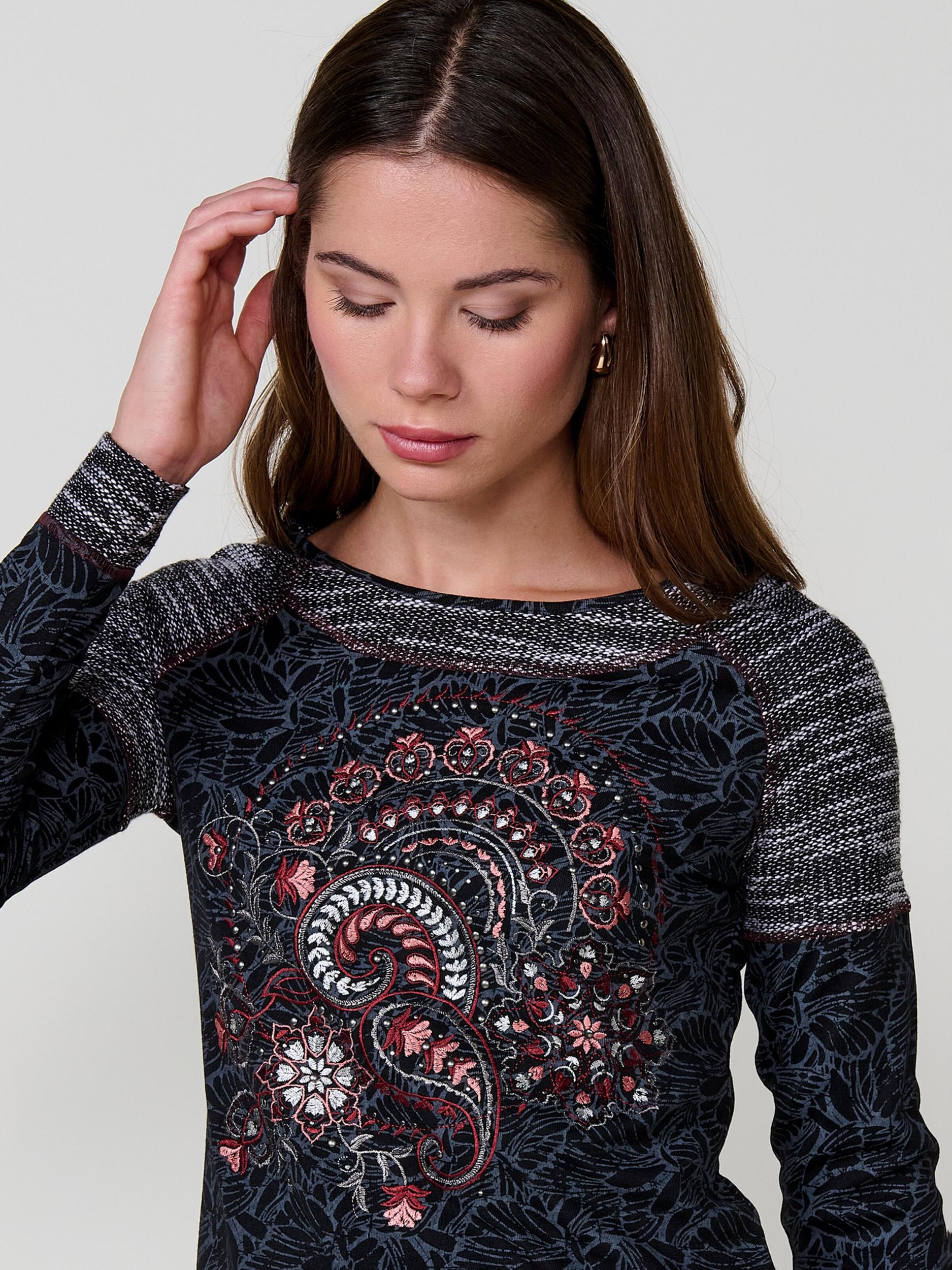 KOROSHI Majica safir / siva / rdeča / črna