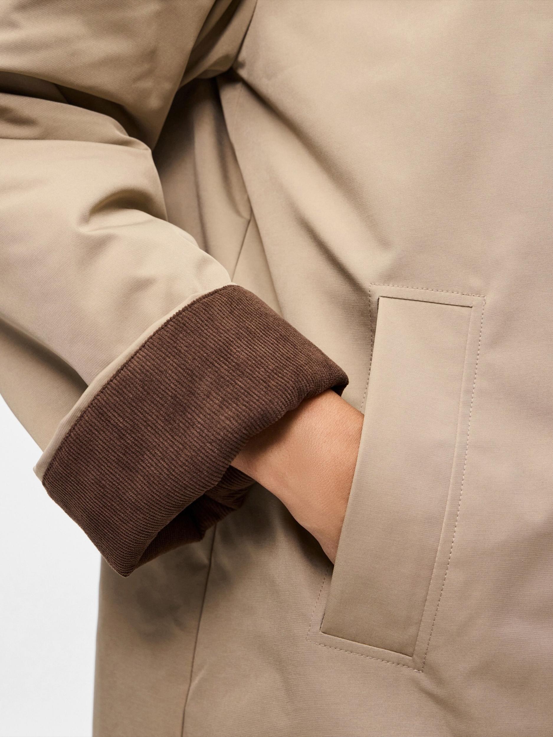 PIECES Prehoden plašč 'JORMA' rjava / greige