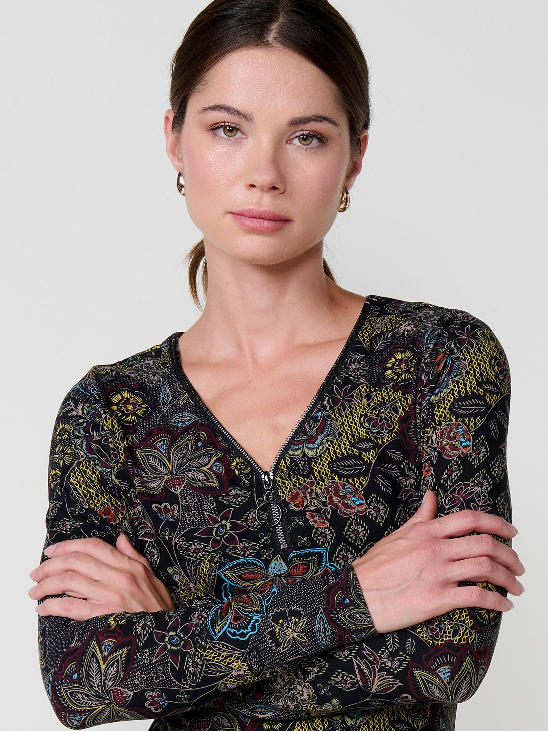 KOROSHI Majica modra / zelena / oranžna / črna