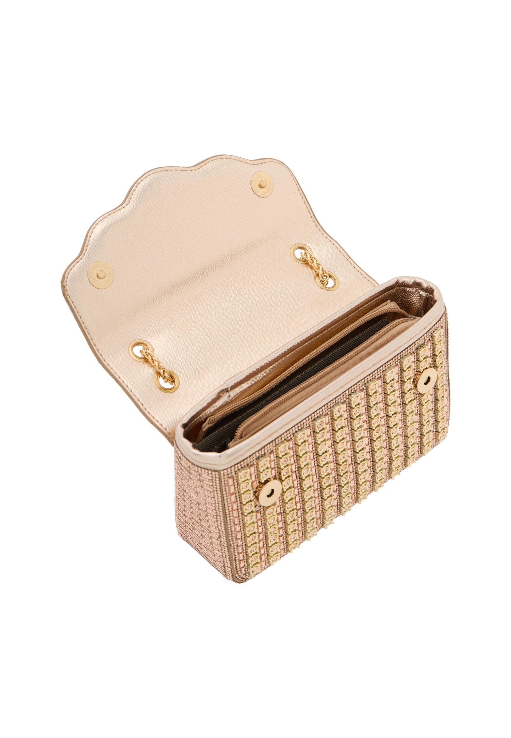 faina Torba za čez ramo 'Elegant' šampanjec / zlata