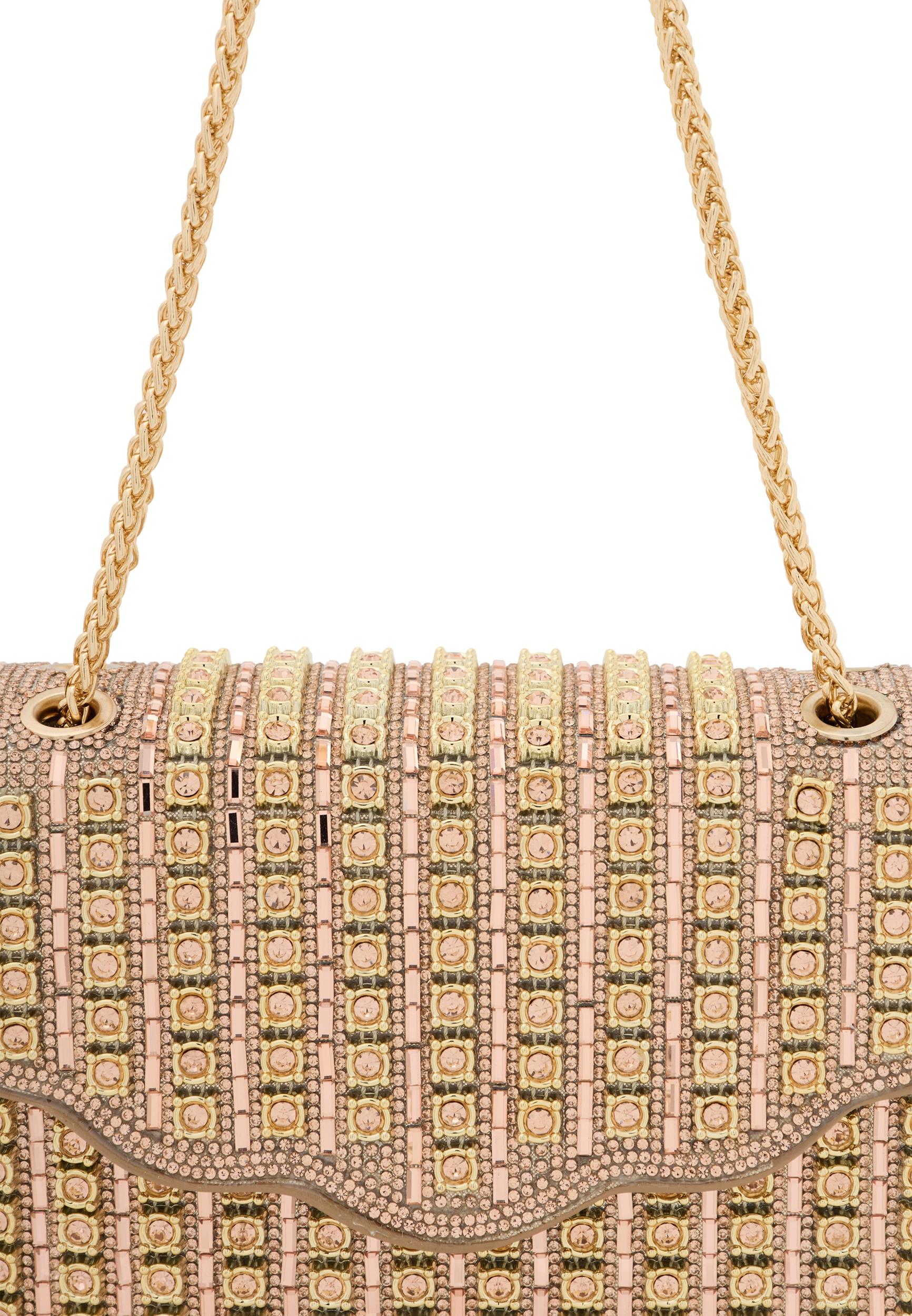 faina Torba za čez ramo 'Elegant' šampanjec / zlata