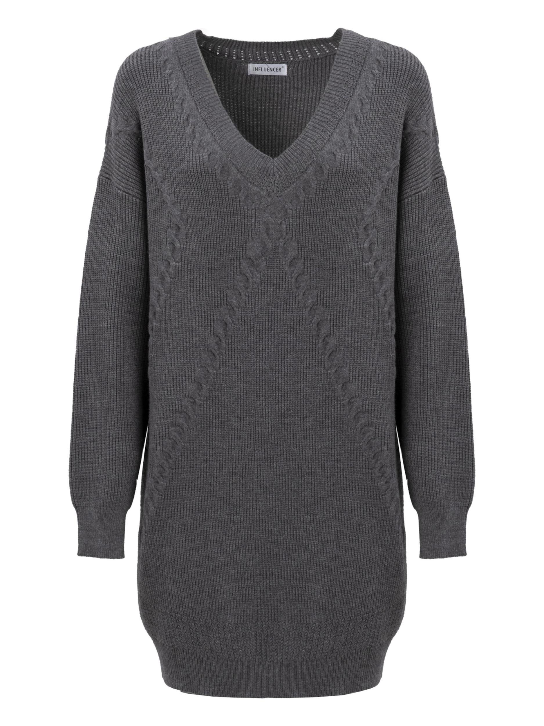 Influencer Pletena obleka siva