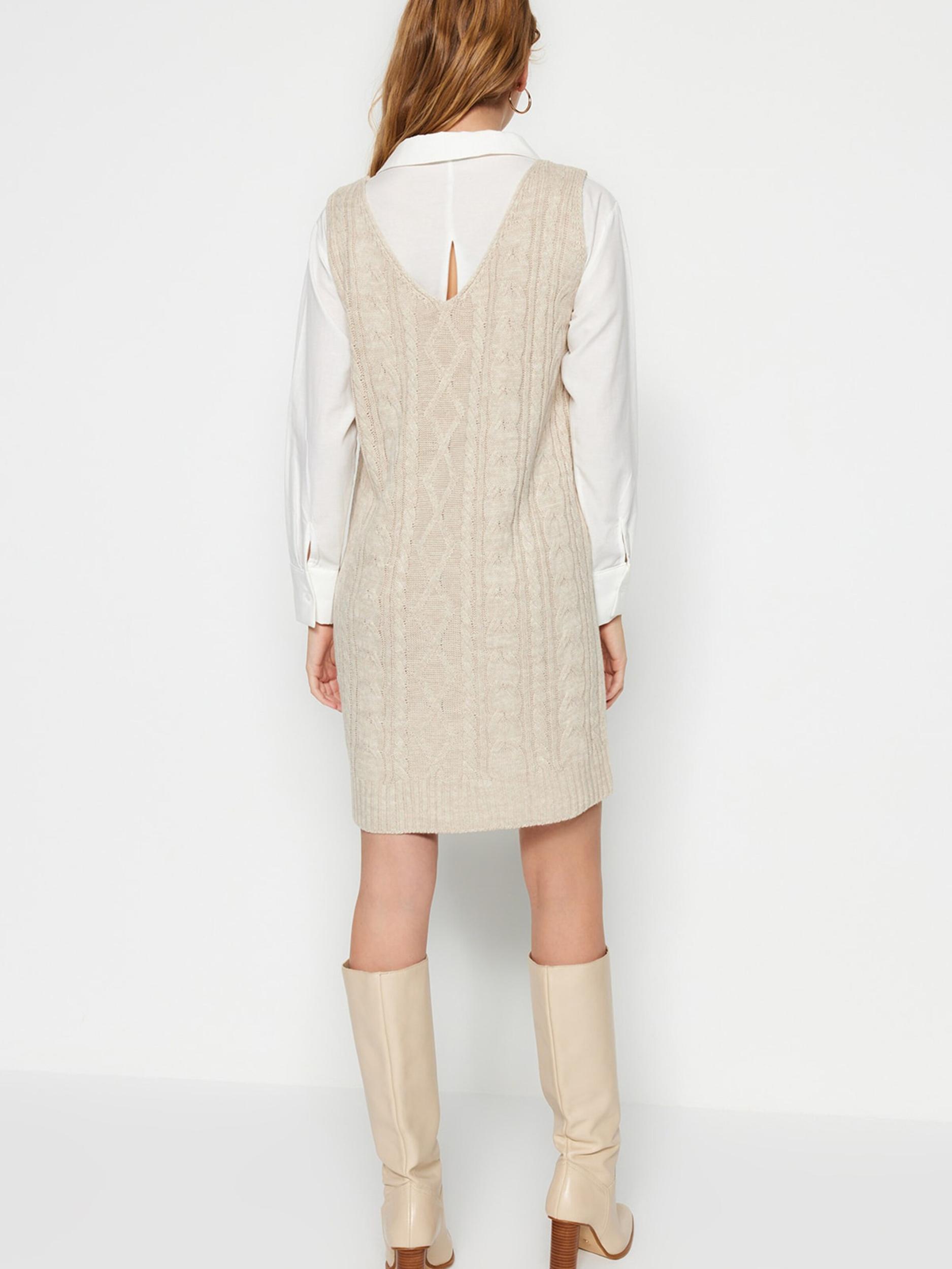 Trendyol Pletena obleka kamen