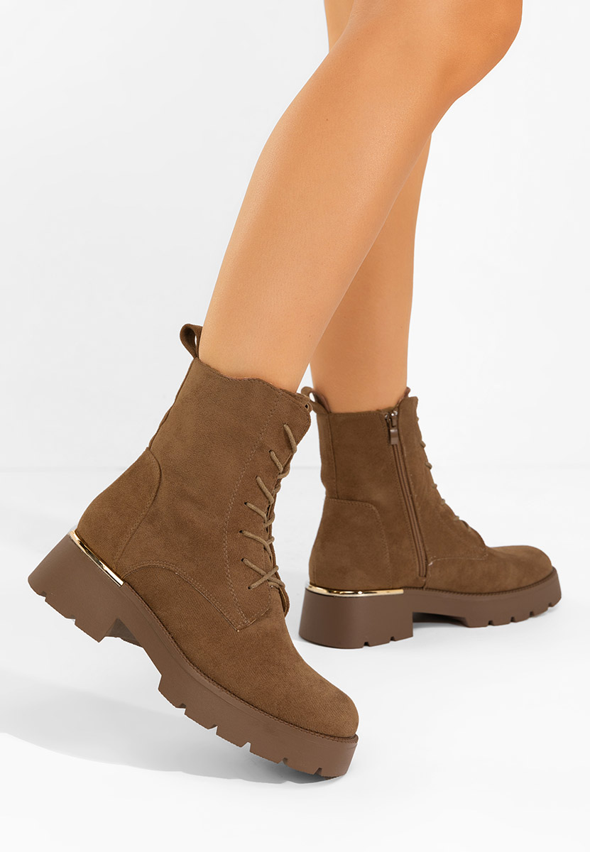 Zapatos Gležnjarji z vezalkami Maxine V2 rjava