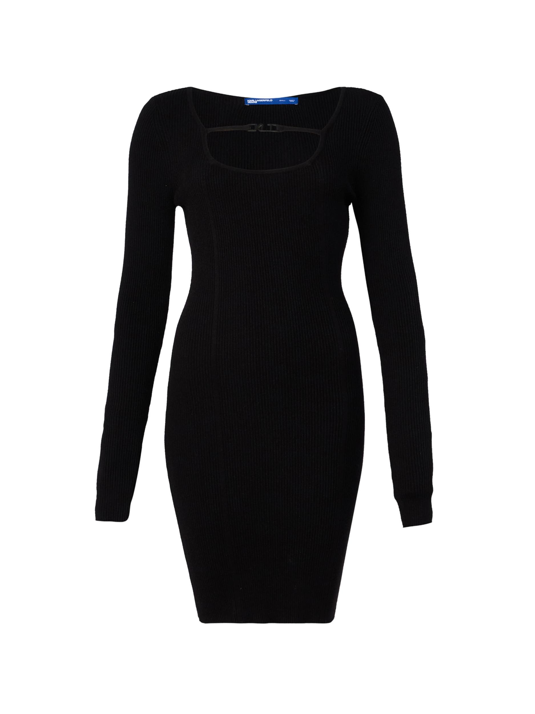 KARL LAGERFELD JEANS Pletena obleka črna