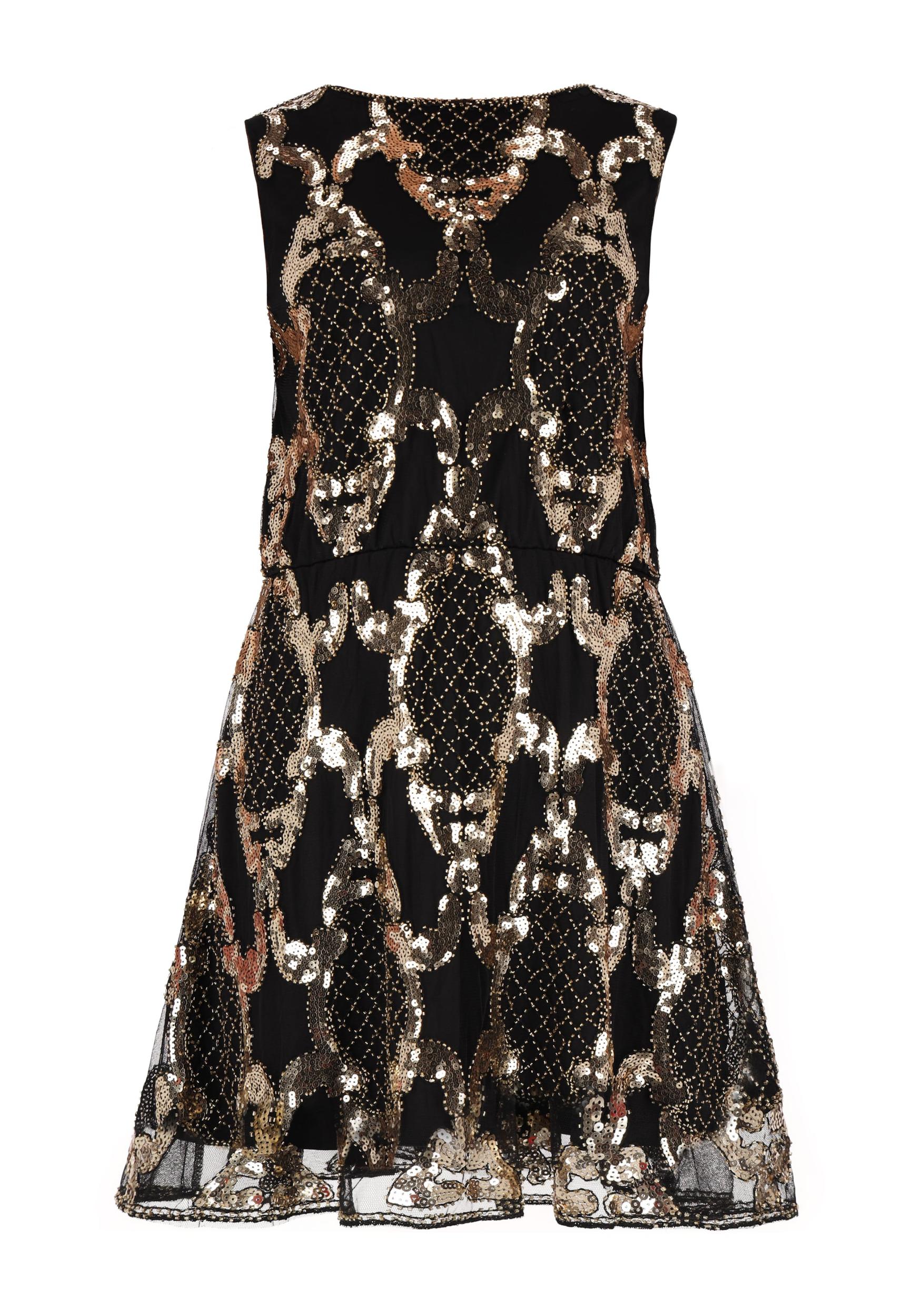 NAEMI Koktejl obleka zlata / črna