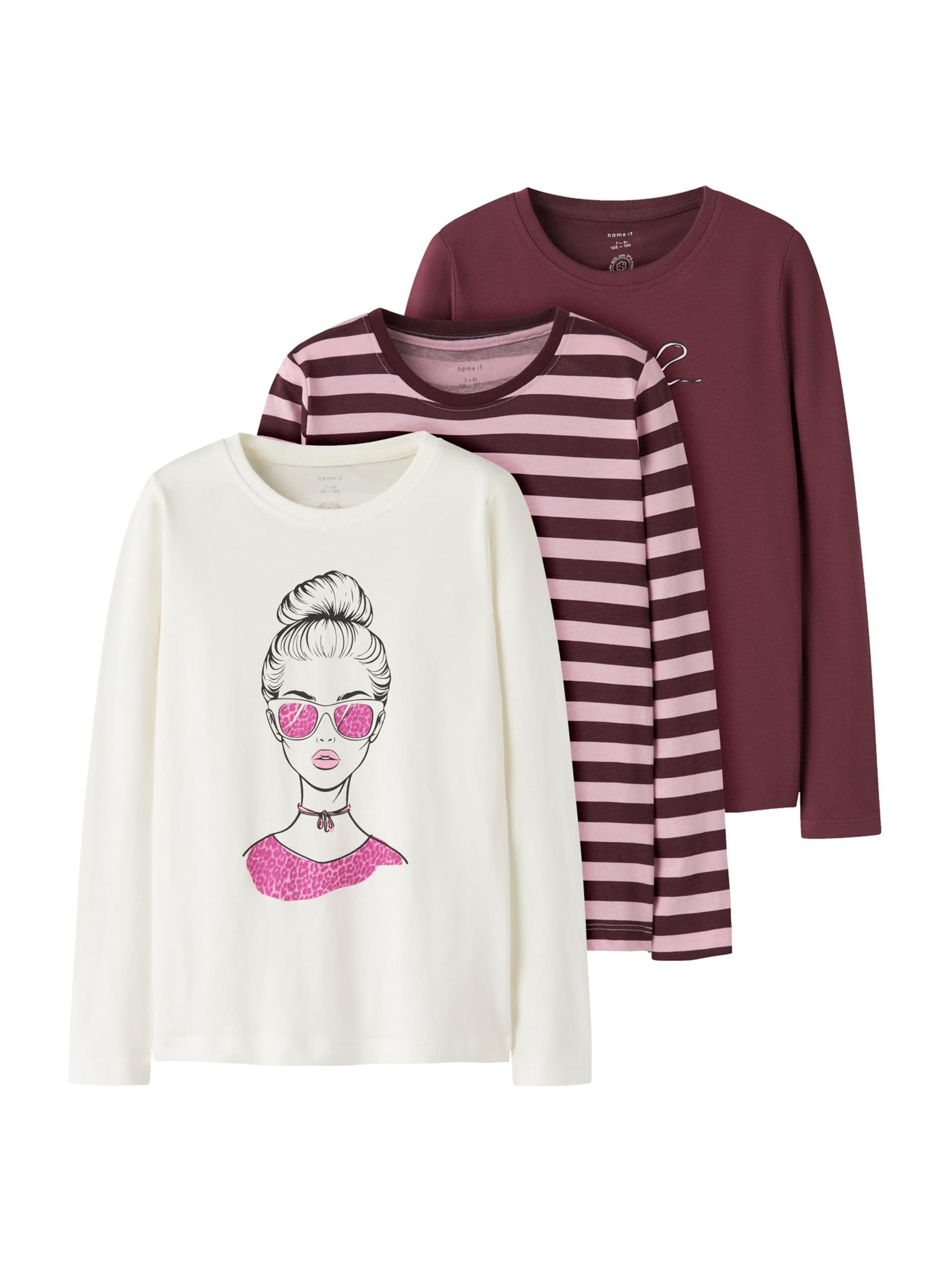 NAME IT Majica 'NKFNiana' orhideja / ciklama / roza / bela